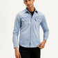 Men's Solid Slim Fit Shirt - Front View