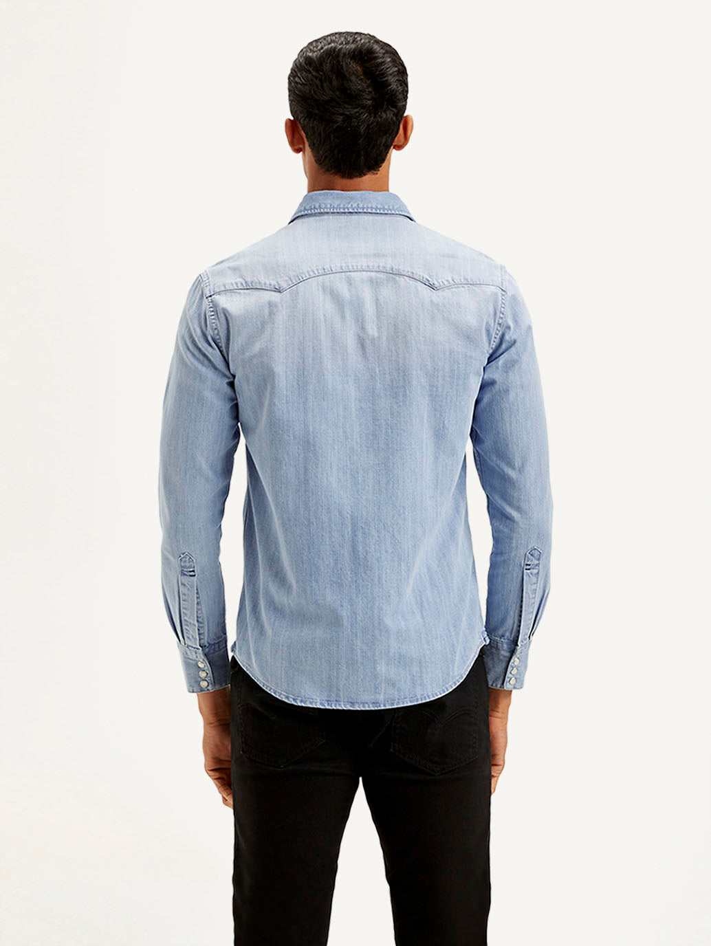 Men's Solid Slim Fit Shirt - Back View