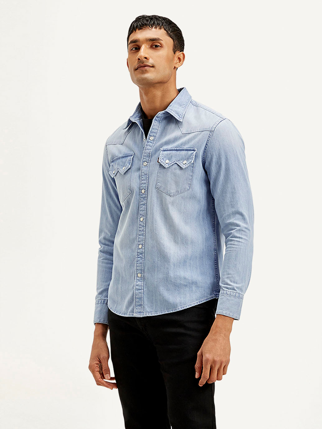 Men's Solid Slim Fit Shirt - Side View