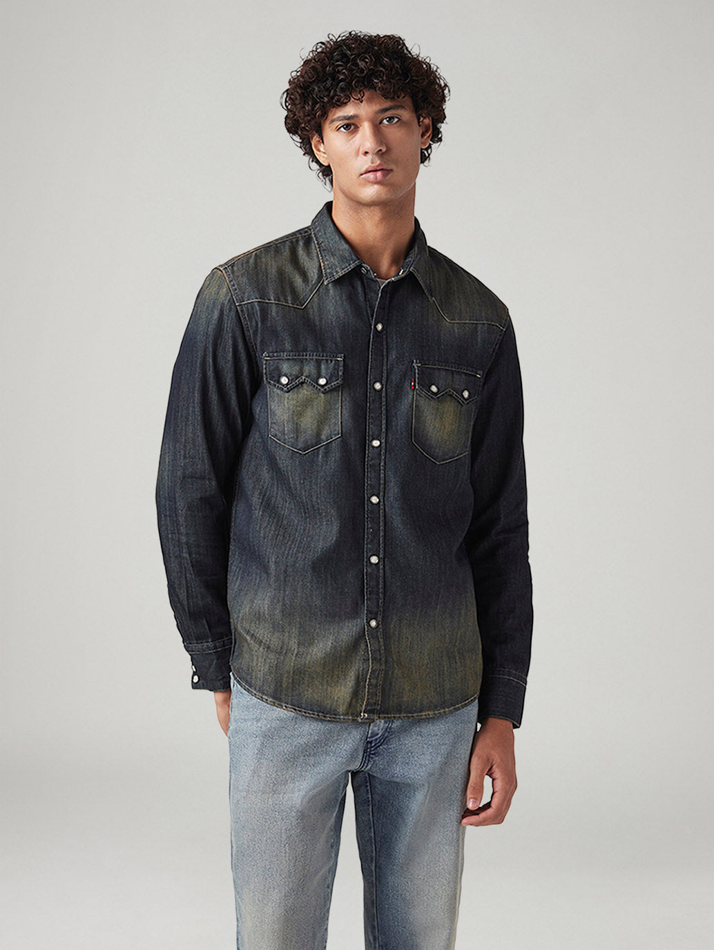 Men's Ombre Slim Fit Shirt - Front View