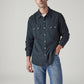 Men's Solid Slim Fit Denim Shirt - Front View