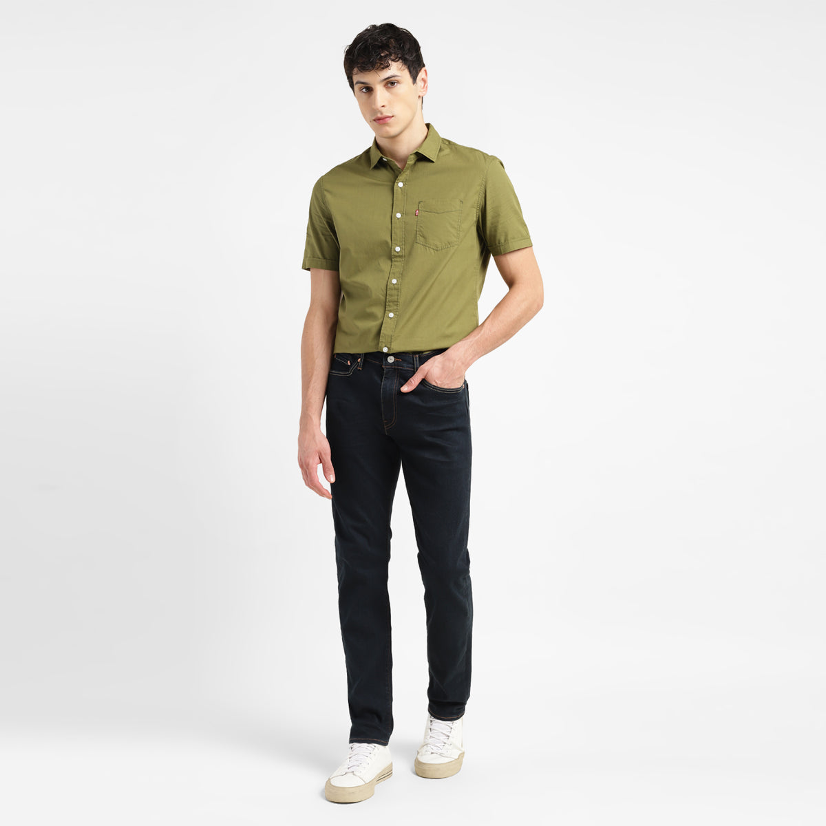 Men's 511 Blue Slim Fit Mid Rise Jeans - StyleShot View