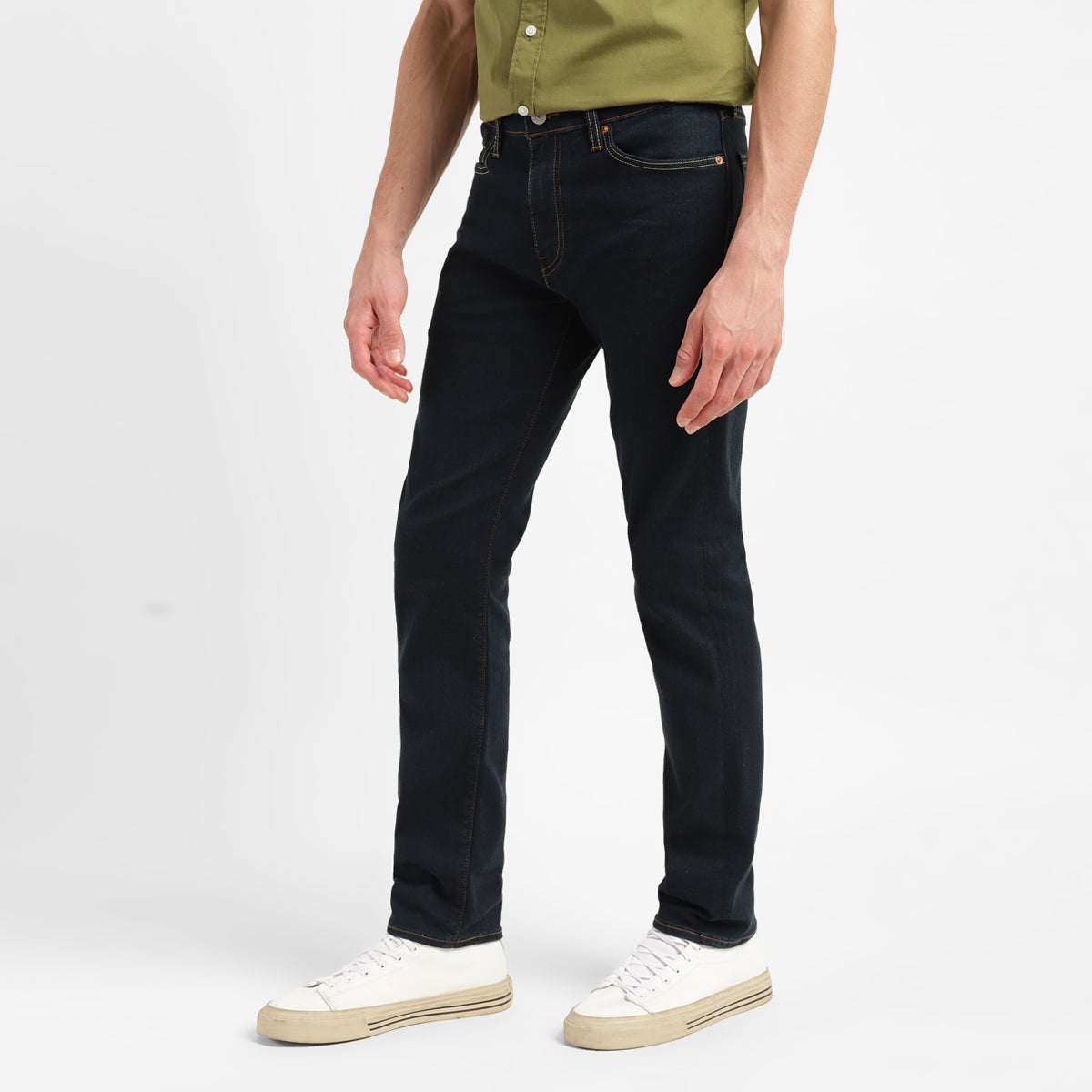 Men's 511 Blue Slim Fit Mid Rise Jeans - Side View