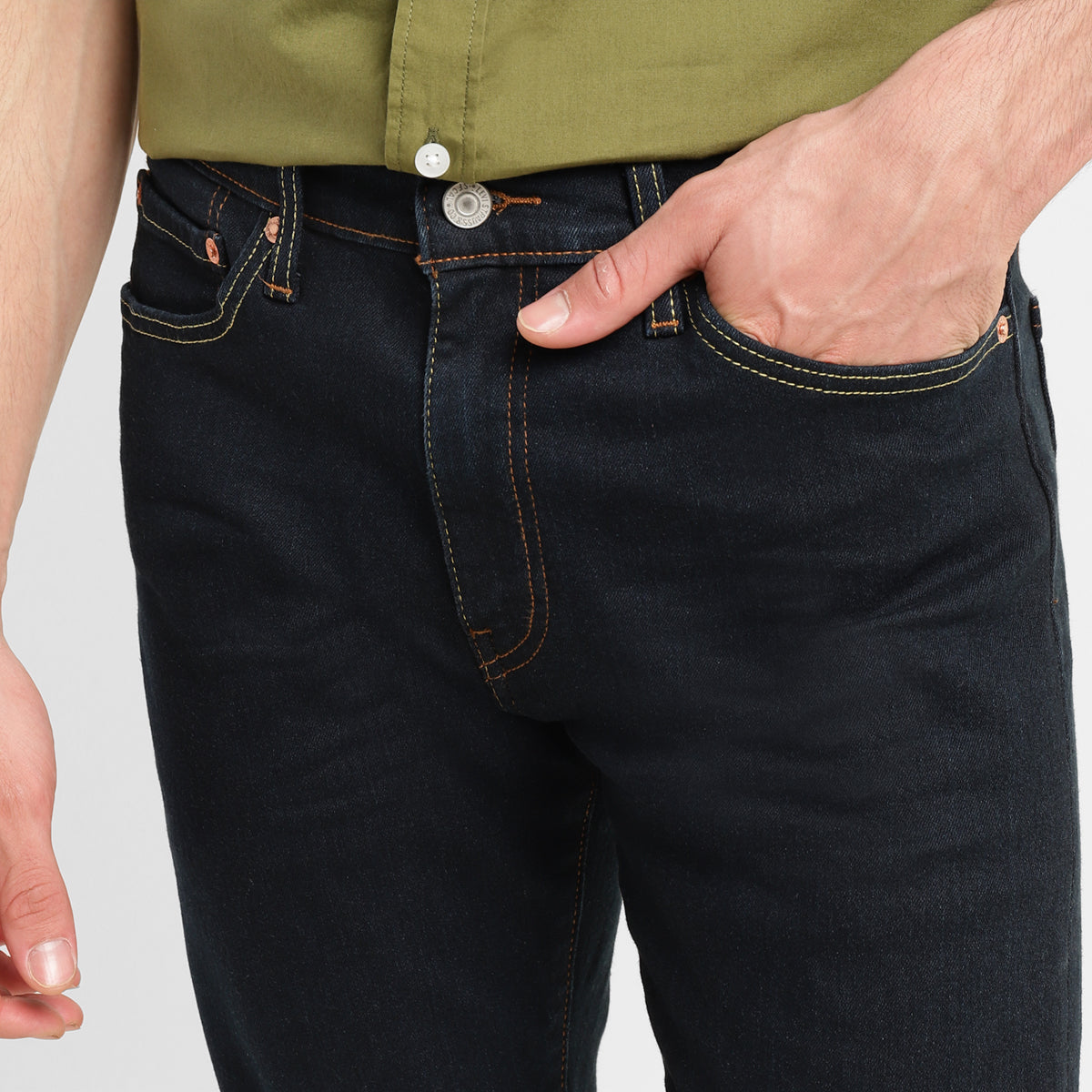 Men's 511 Blue Slim Fit Mid Rise Jeans - Frontdetails View