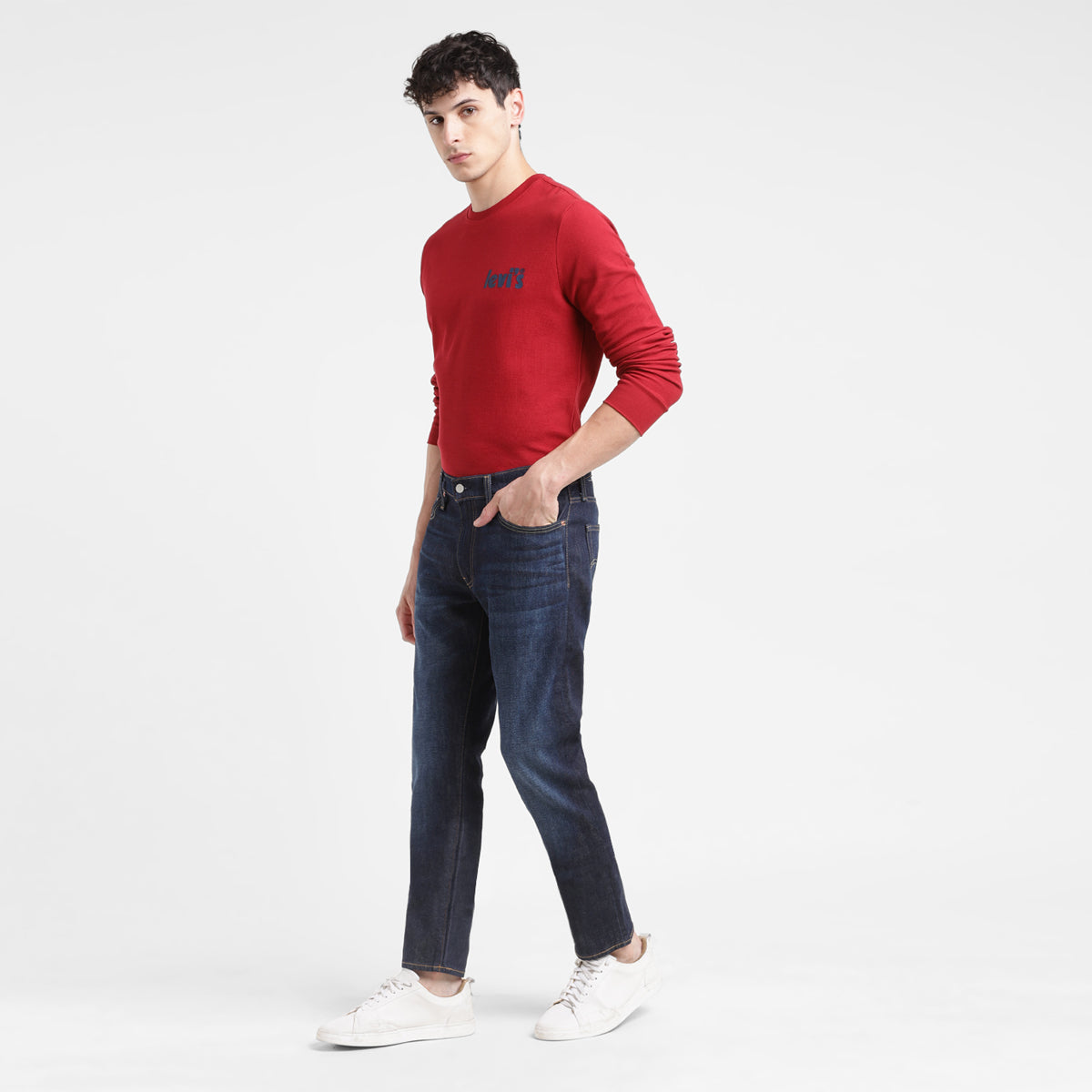Men's 511 Blue Slim Fit Mid Rise Jeans - StyleShot View
