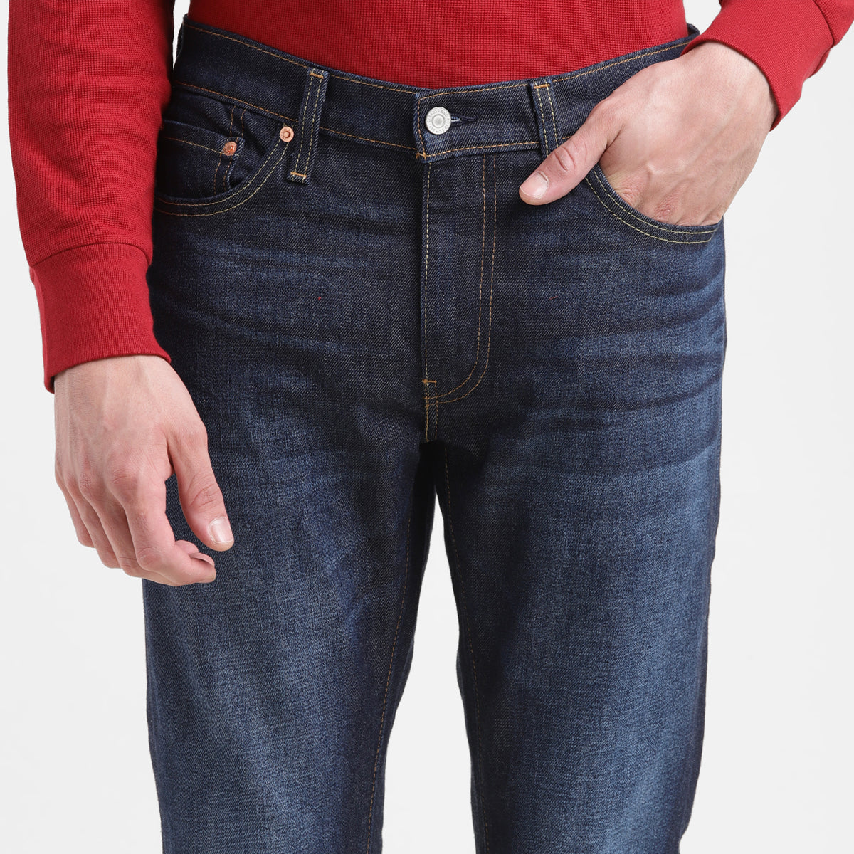 Men's 511 Blue Slim Fit Mid Rise Jeans - Frontdetails View