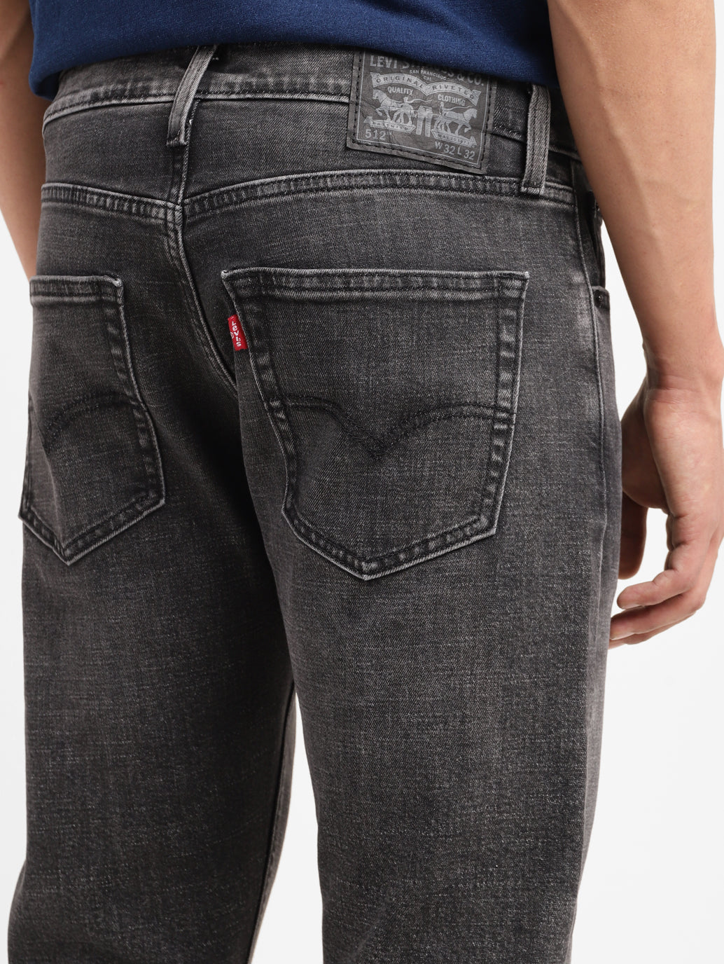 Men's 511 Black Slim Fit Mid Rise Jeans - Details View