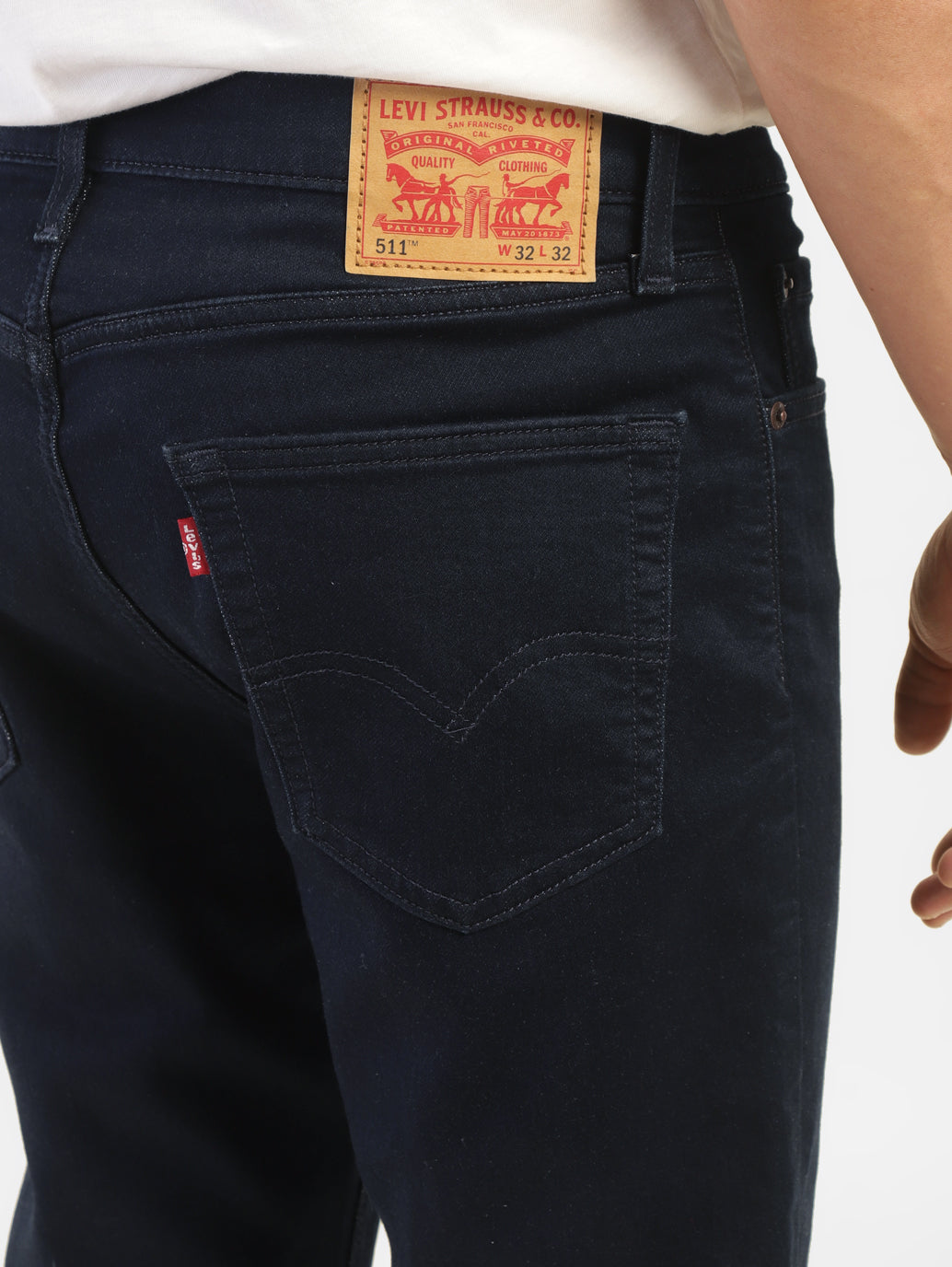Men's 511 Blue Slim Fit Mid Rise Jeans - BackDetails View
