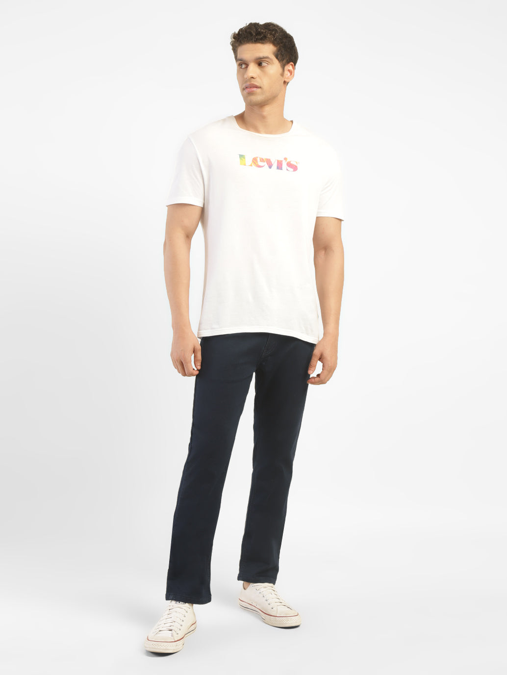 Men's 511 Blue Slim Fit Mid Rise Jeans - ModelFront View