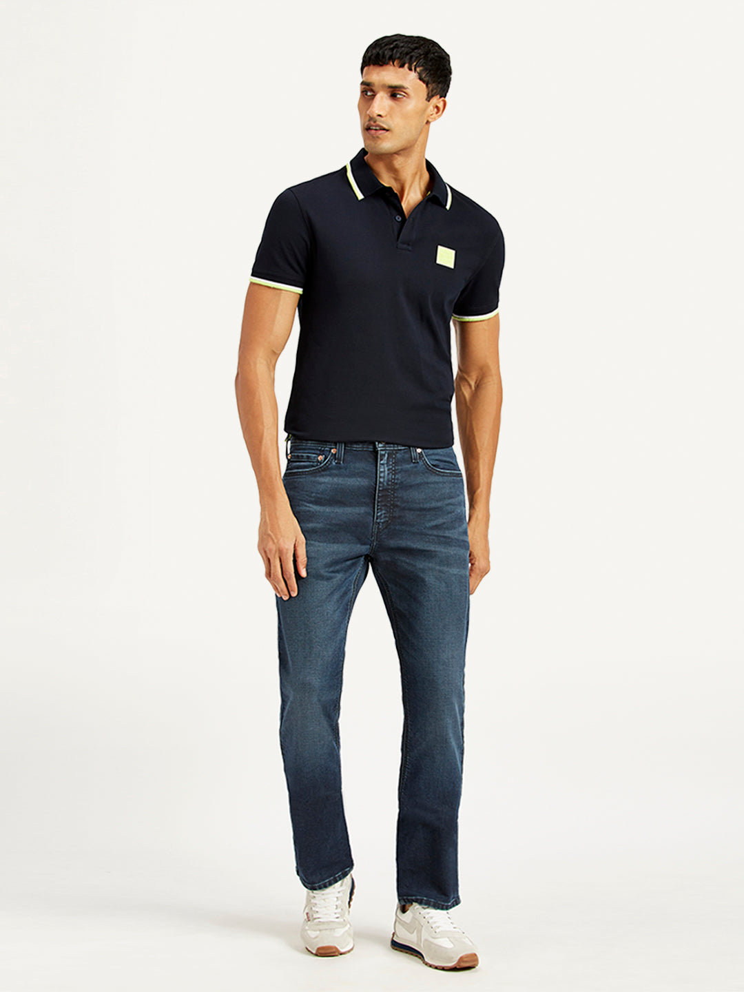 Men's 511 Navy Blue Slim Fit Mid Rise Jeans - Front View