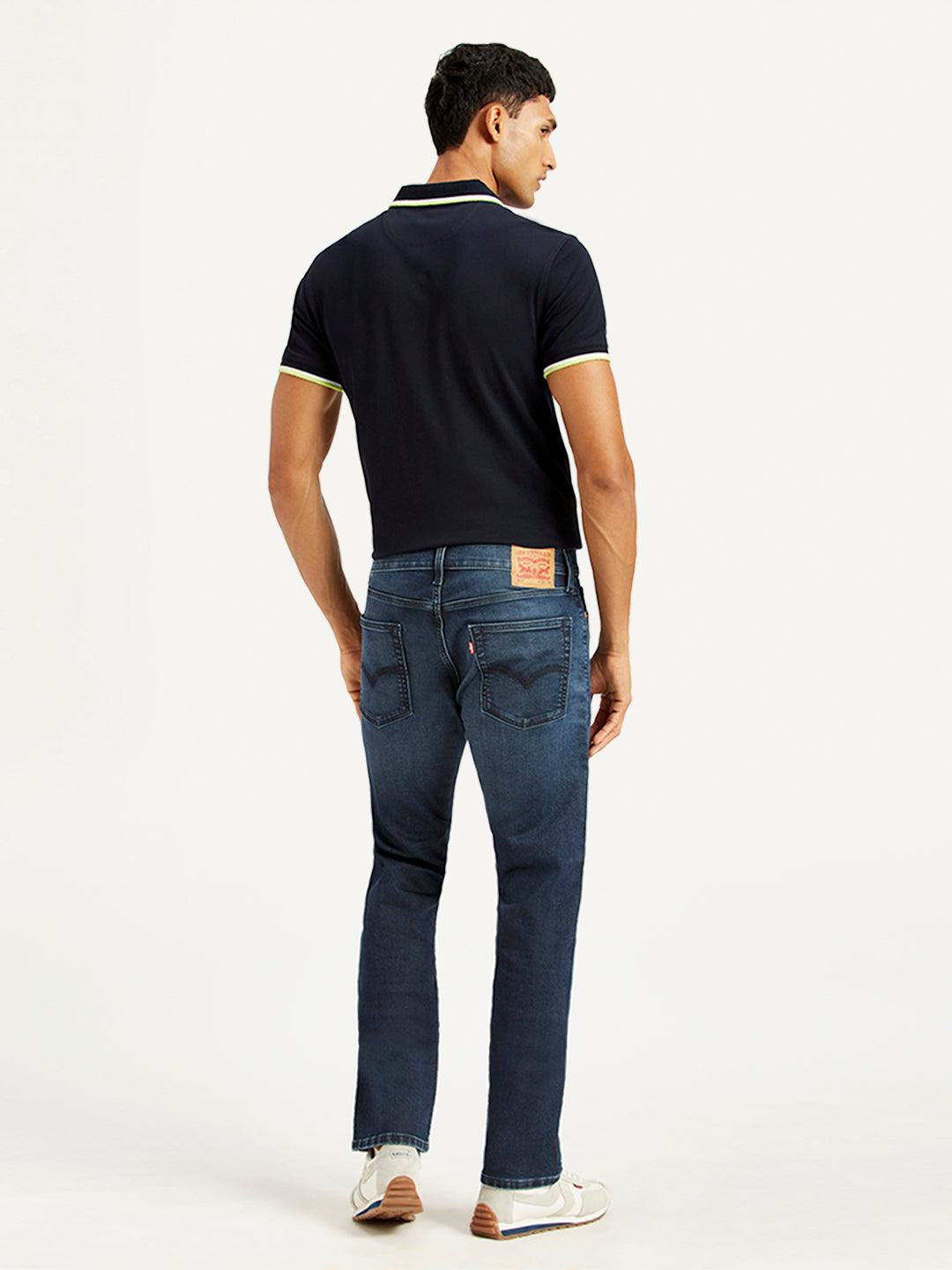 Men's 511 Navy Blue Slim Fit Mid Rise Jeans - Back View