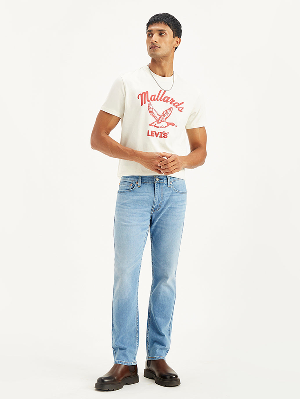 Men's 511 Light Blue Slim Fit Mid Rise Jeans - Front View