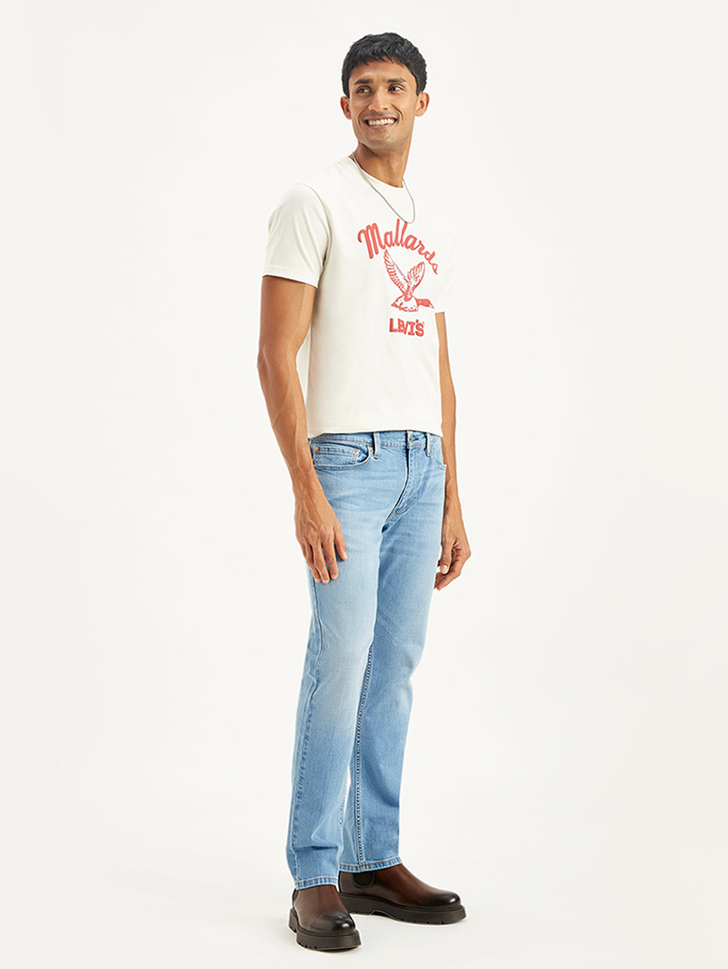 Men's 511 Light Blue Slim Fit Mid Rise Jeans - Side View