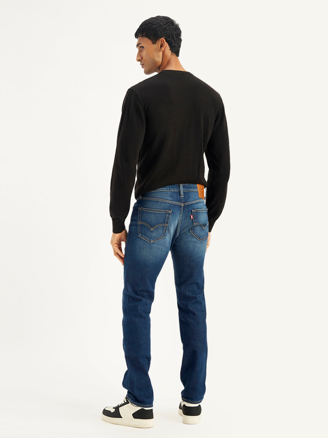 Men's 511 Navy Blue Slim Fit Mid Rise Jeans - Back View