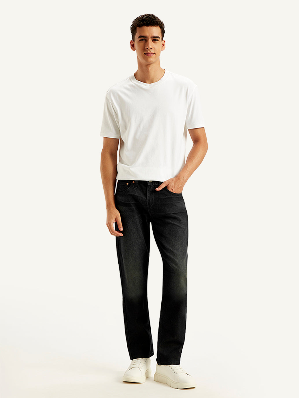 Men's 511 Black Slim Fit Mid Rise Jeans - Front View