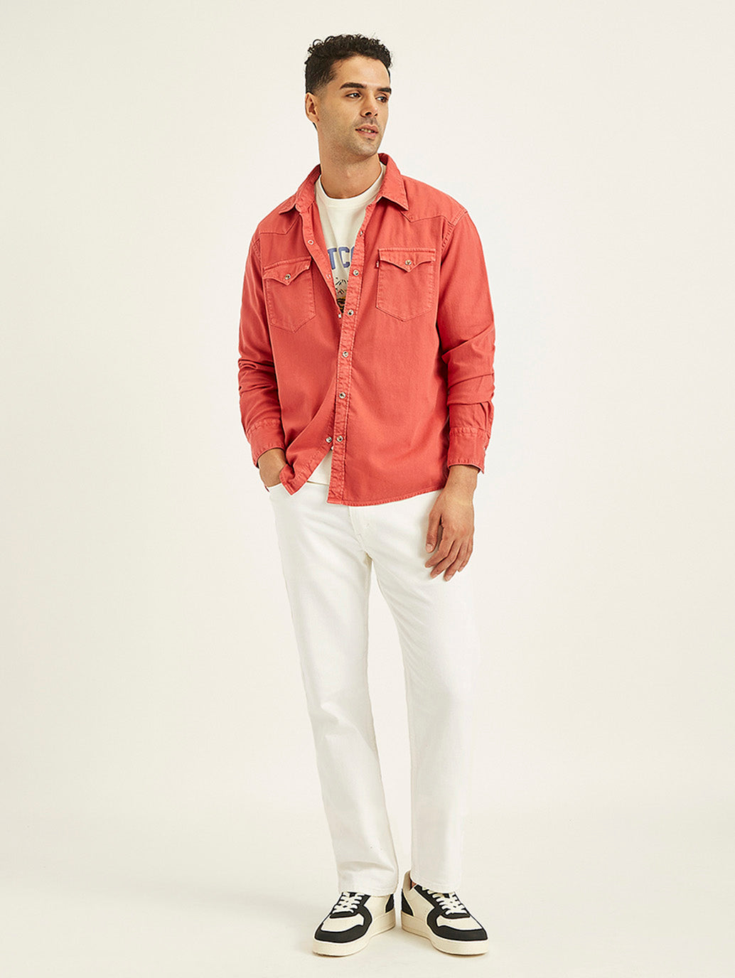 Men's 511 White Slim Fit Mid Rise Jeans - 0b98e7aa-3083-4115-aef2-5a33bb8c0e56 View