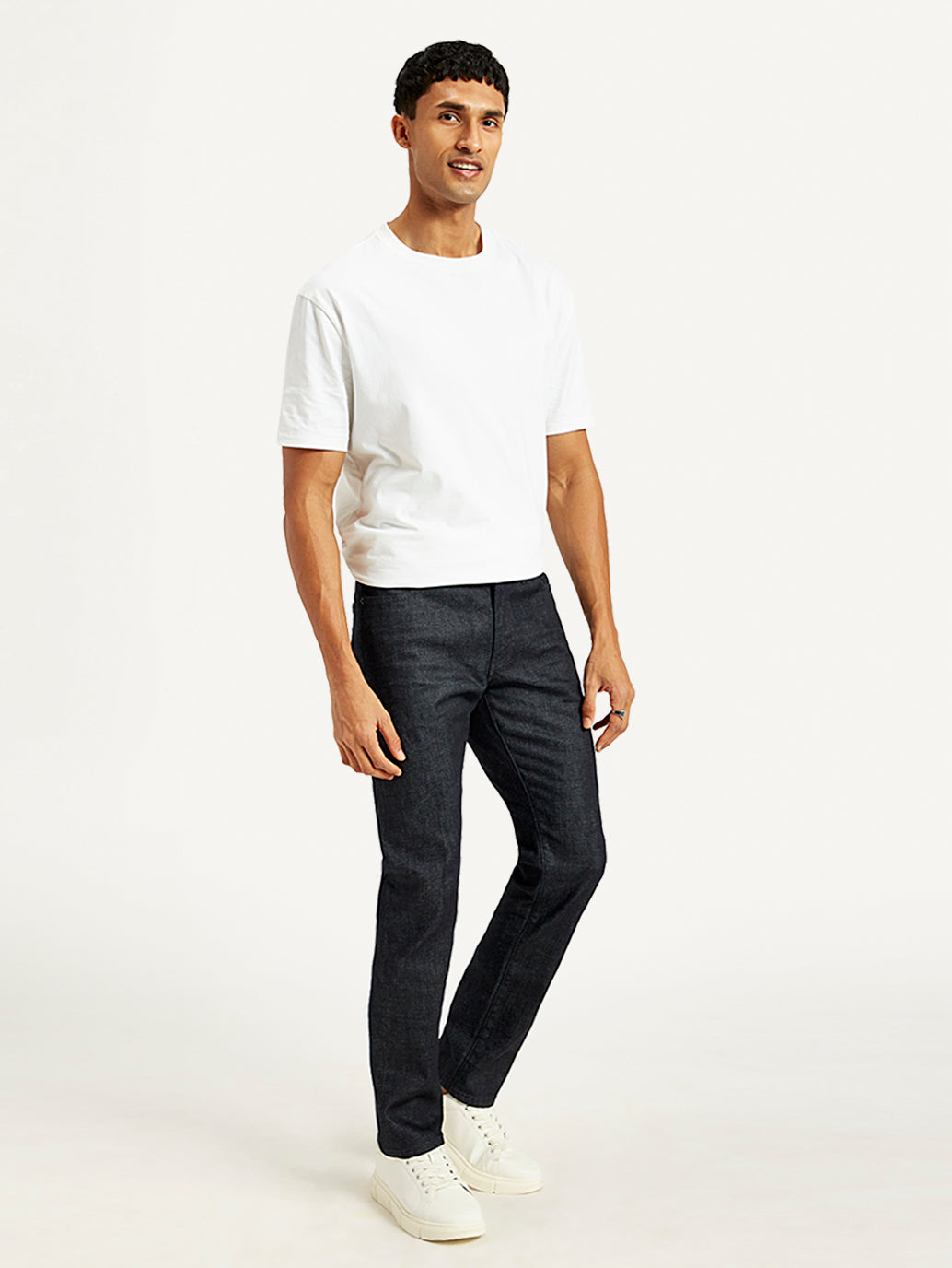 Men's 511 Navy Blue Slim Fit Mid Rise Jeans - Side View