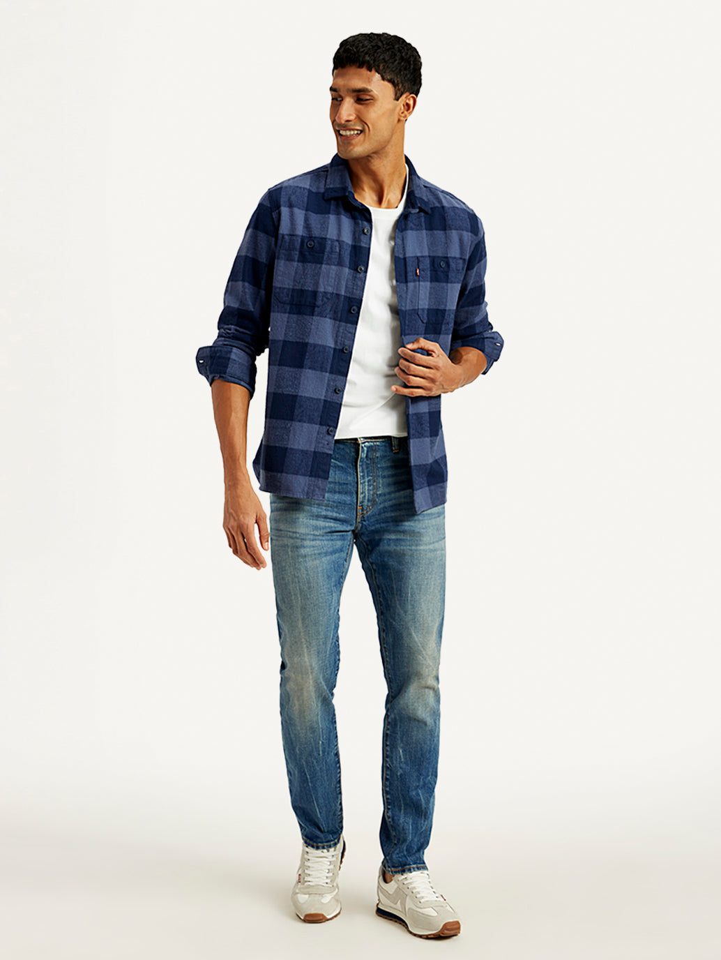Men's 511 Blue Slim Fit Mid Rise Jeans - Styleshot View