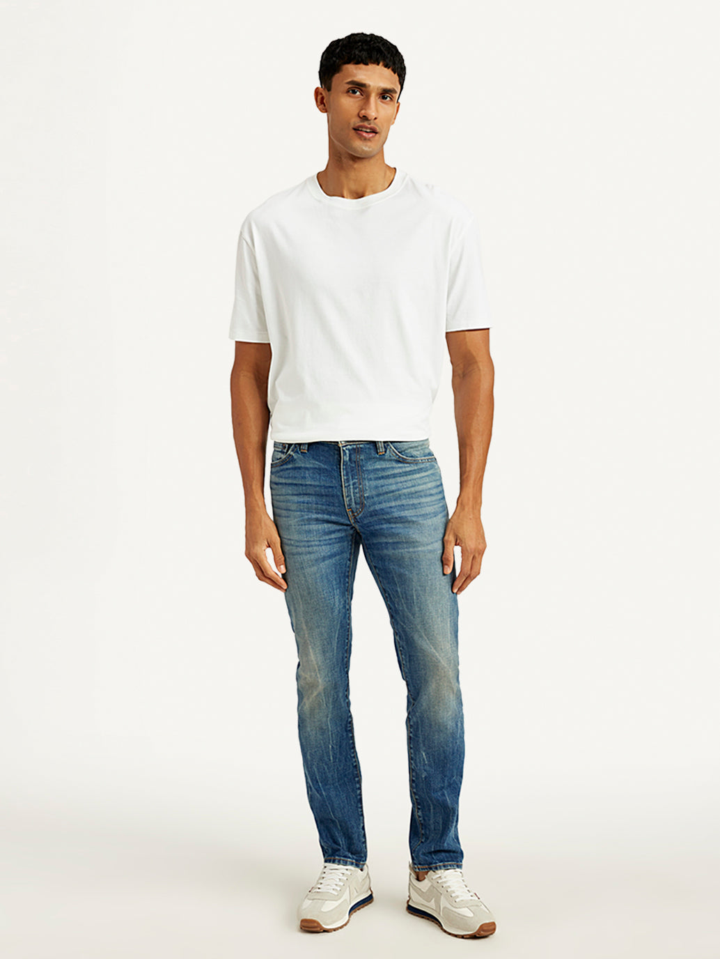 Men's 511 Blue Slim Fit Mid Rise Jeans - Front View