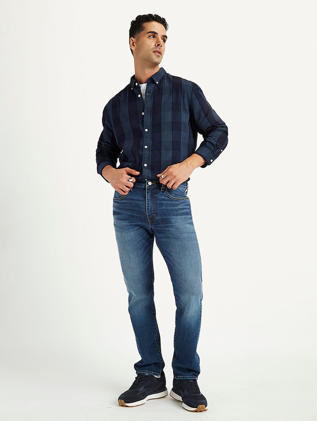 Men's 511 Blue Slim Fit Mid Rise Jeans - 69505f83-fbbb-487a-b121-1829126ae387 View