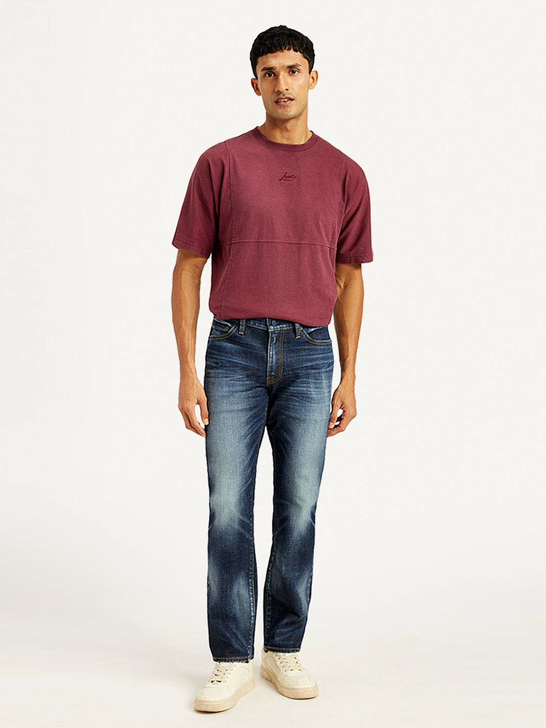 Men's 511 Navy Blue Slim Fit Mid Rise Jeans - Front View
