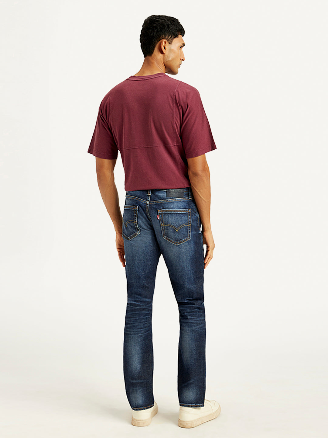 Men's 511 Navy Blue Slim Fit Mid Rise Jeans - Back View