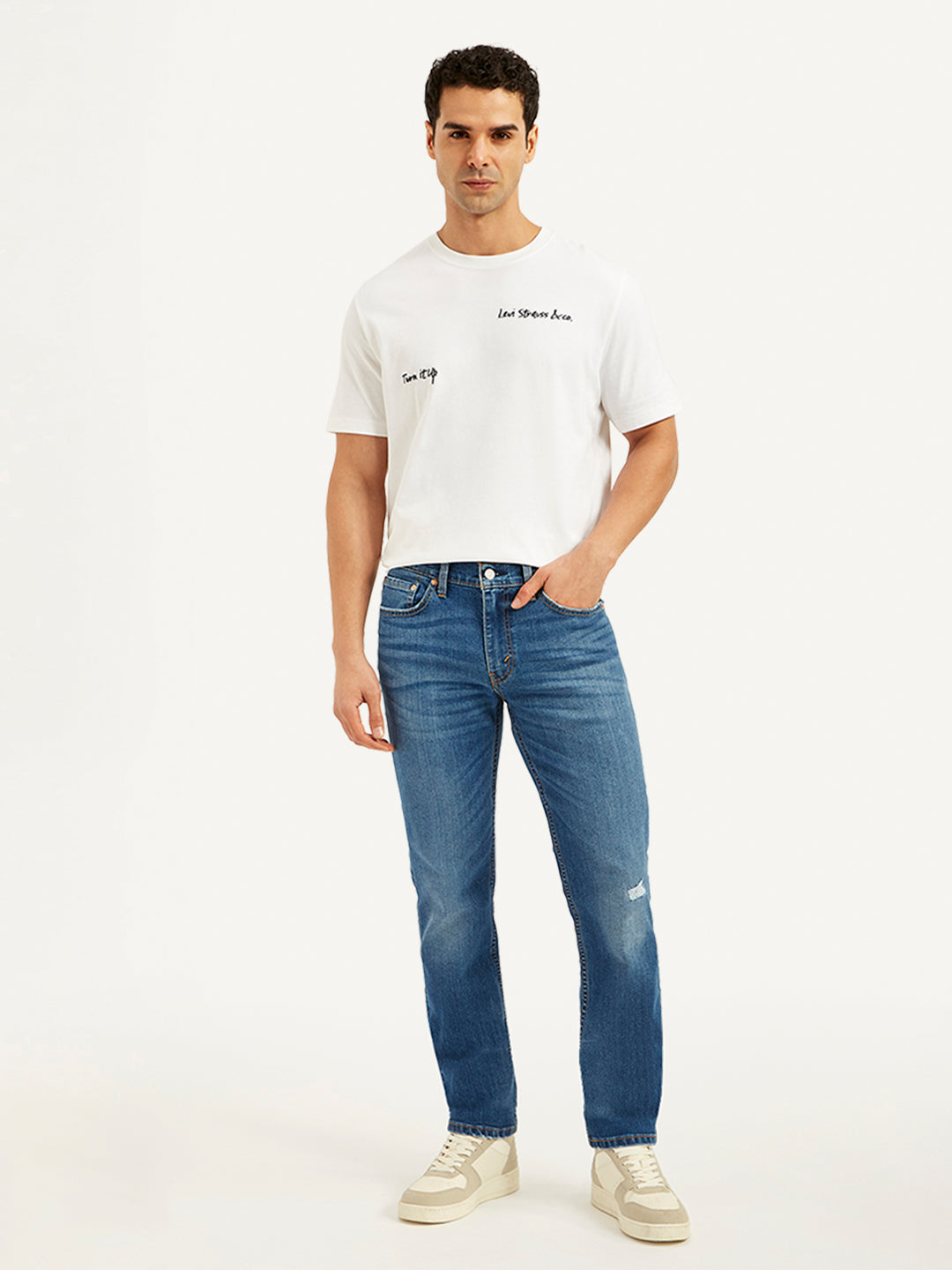 Men's 511 Blue Slim Fit Mid Rise Jeans - 20 View