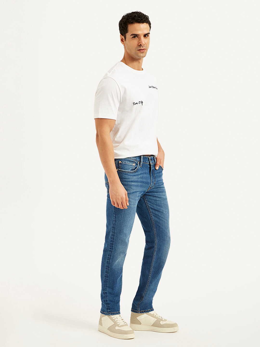 Men's 511 Blue Slim Fit Mid Rise Jeans - 20 View