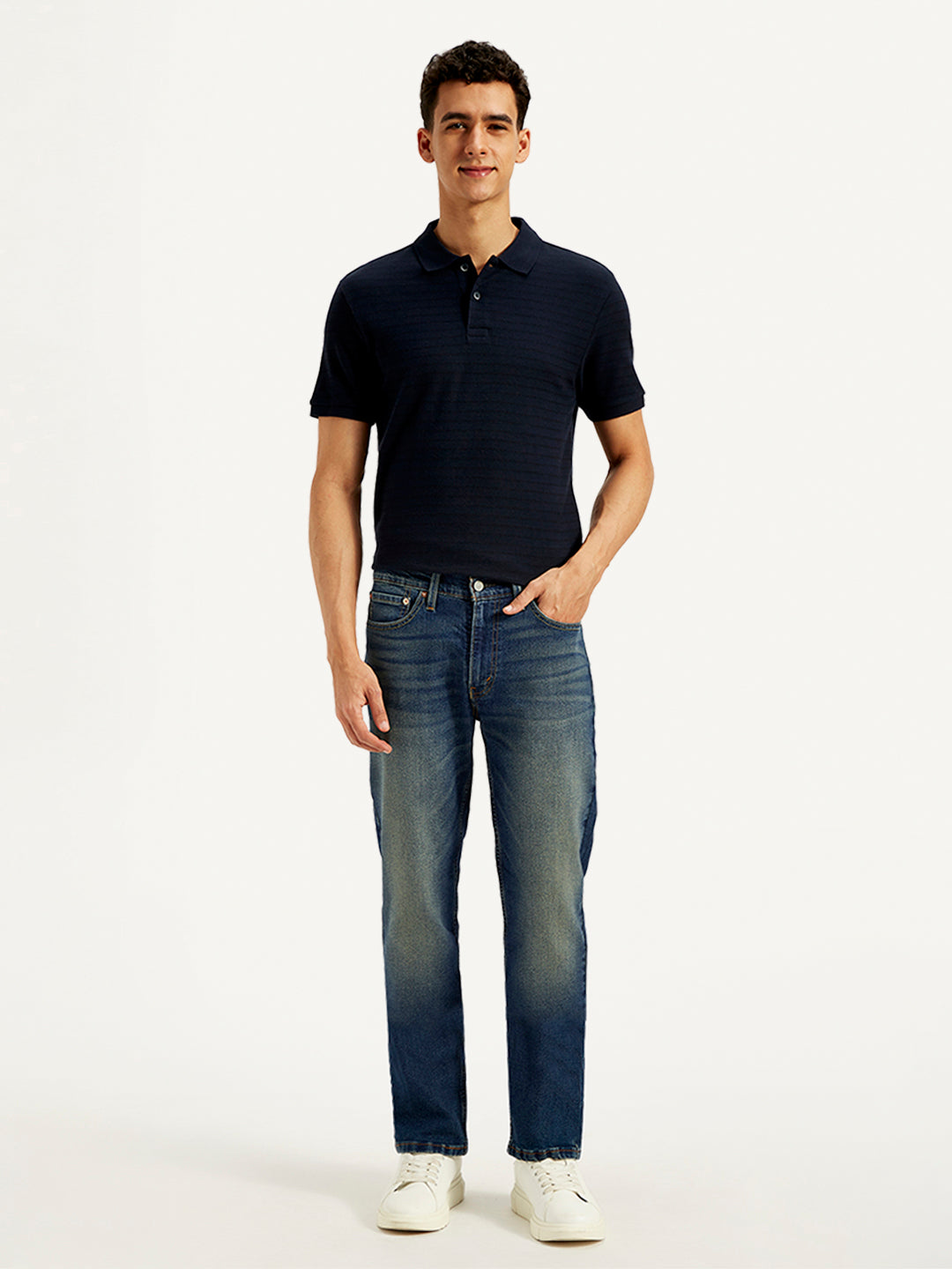 Men's 511 Navy Blue Slim Fit Mid Rise Jeans - 20 View