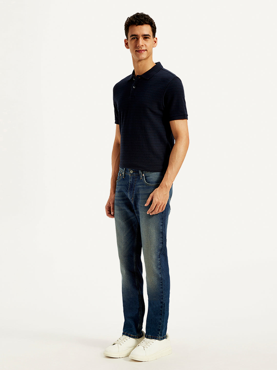 Men's 511 Navy Blue Slim Fit Mid Rise Jeans - 20 View