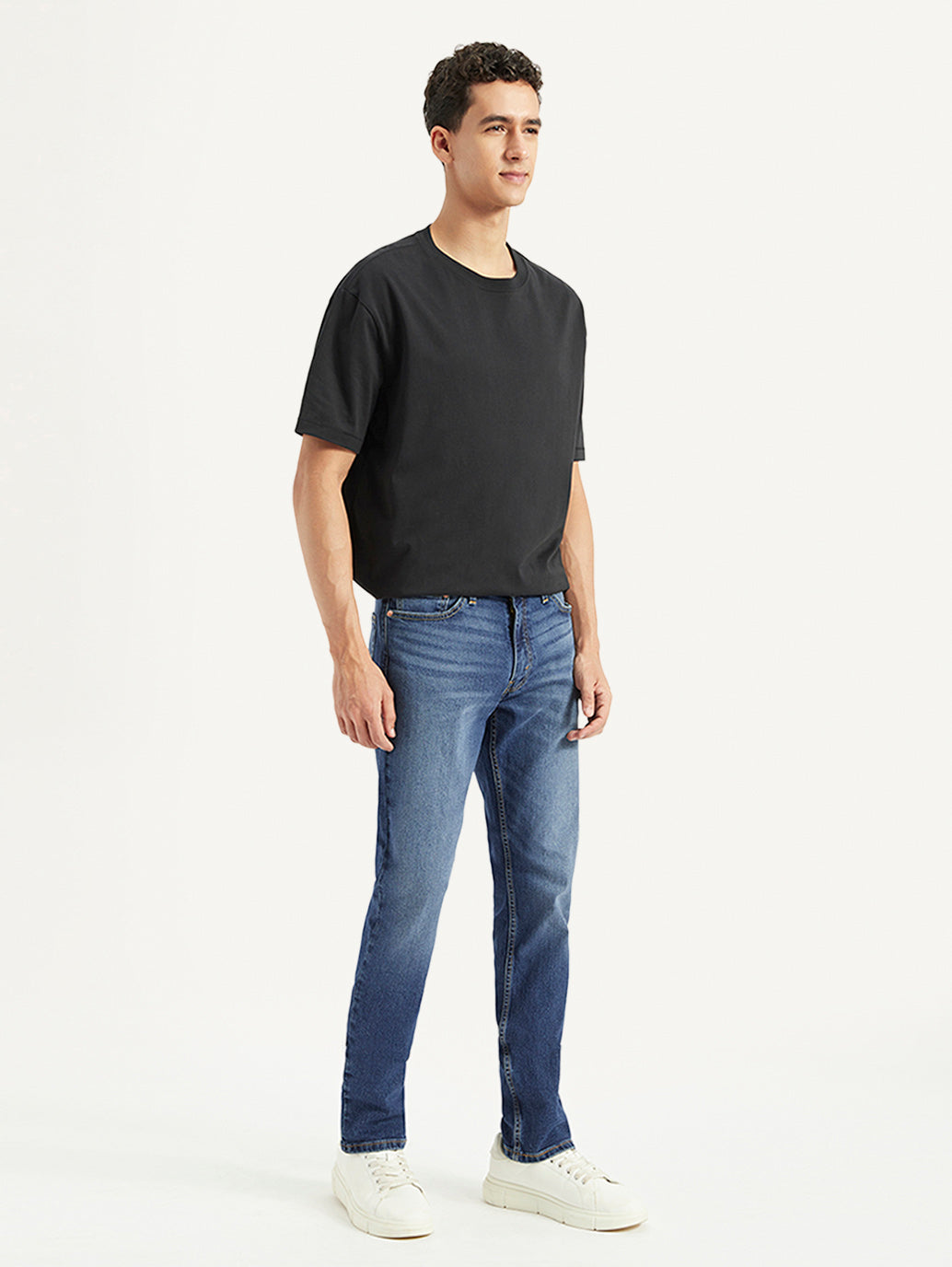 Men's 511 Blue Slim Fit Mid Rise Jeans - Side View