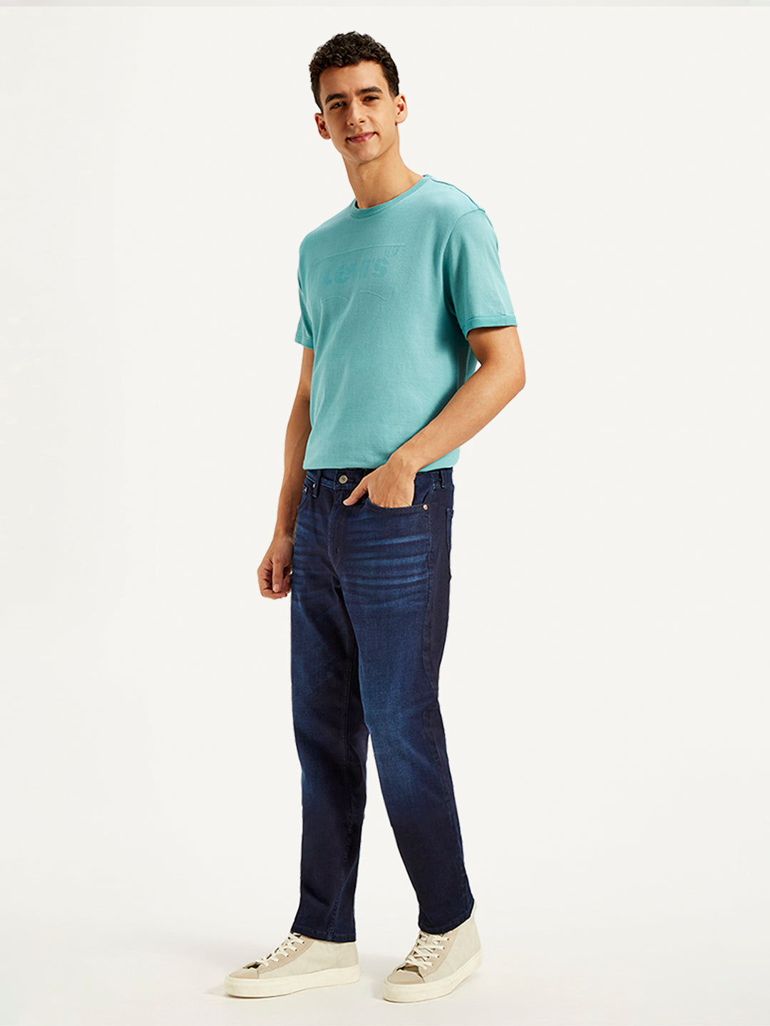 Men's 511 Navy Blue Slim Fit Mid Rise Jeans - 20 View