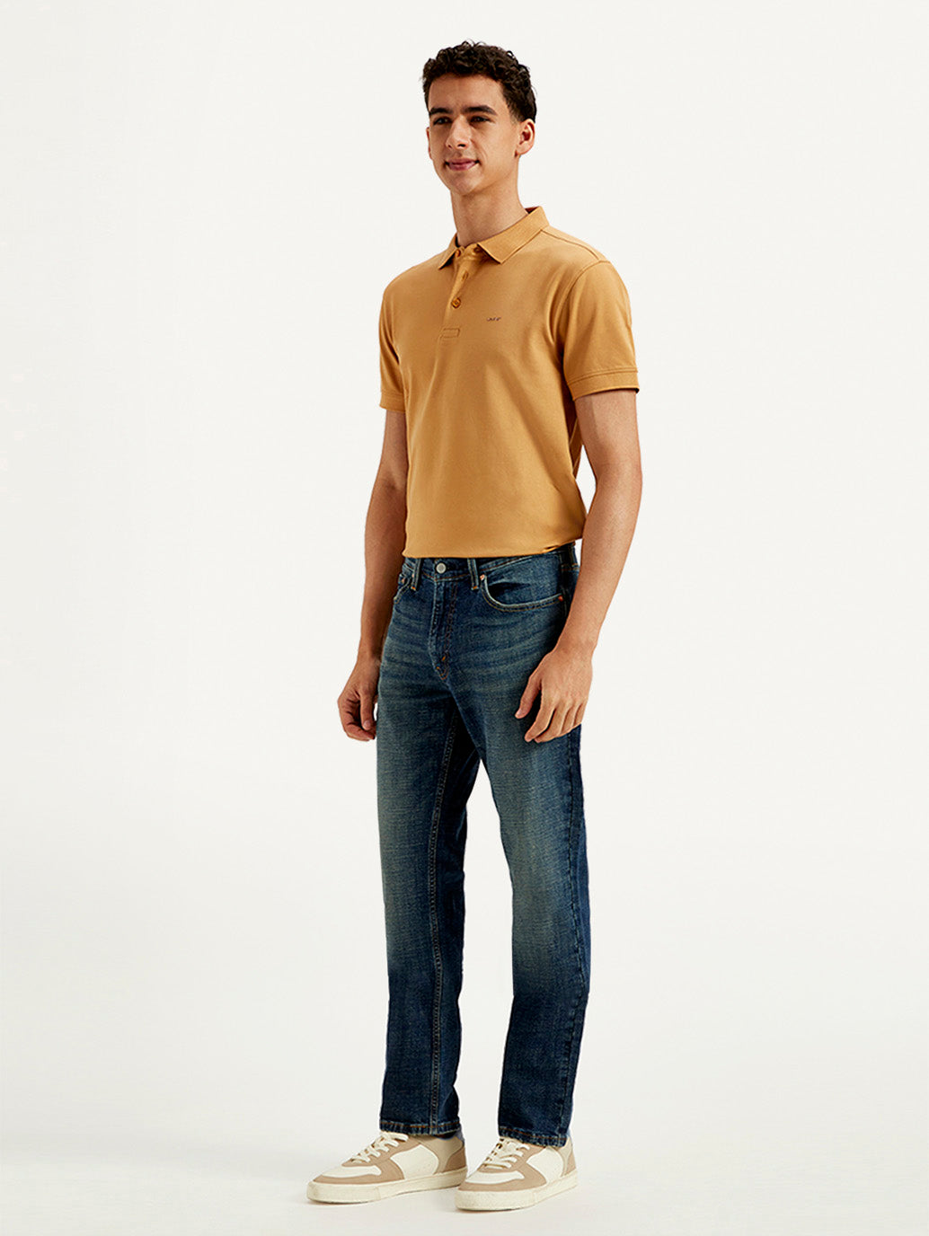 Men's 511 Dark Blue Slim Fit Mid Rise Jeans - Side View