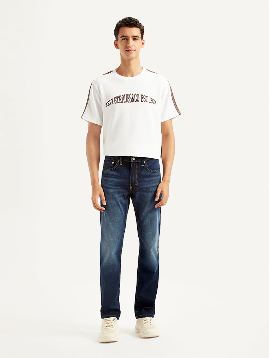 Men's 511 Dark Blue Slim Fit Mid Rise Jeans - Front View