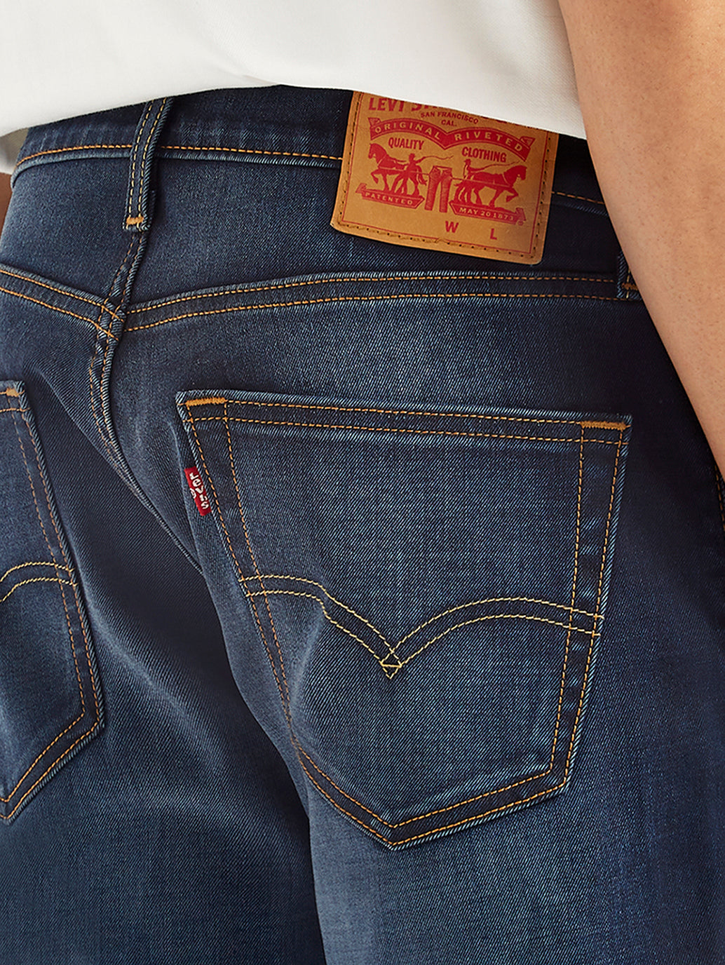 Men's 511 Dark Blue Slim Fit Mid Rise Jeans - Detail View