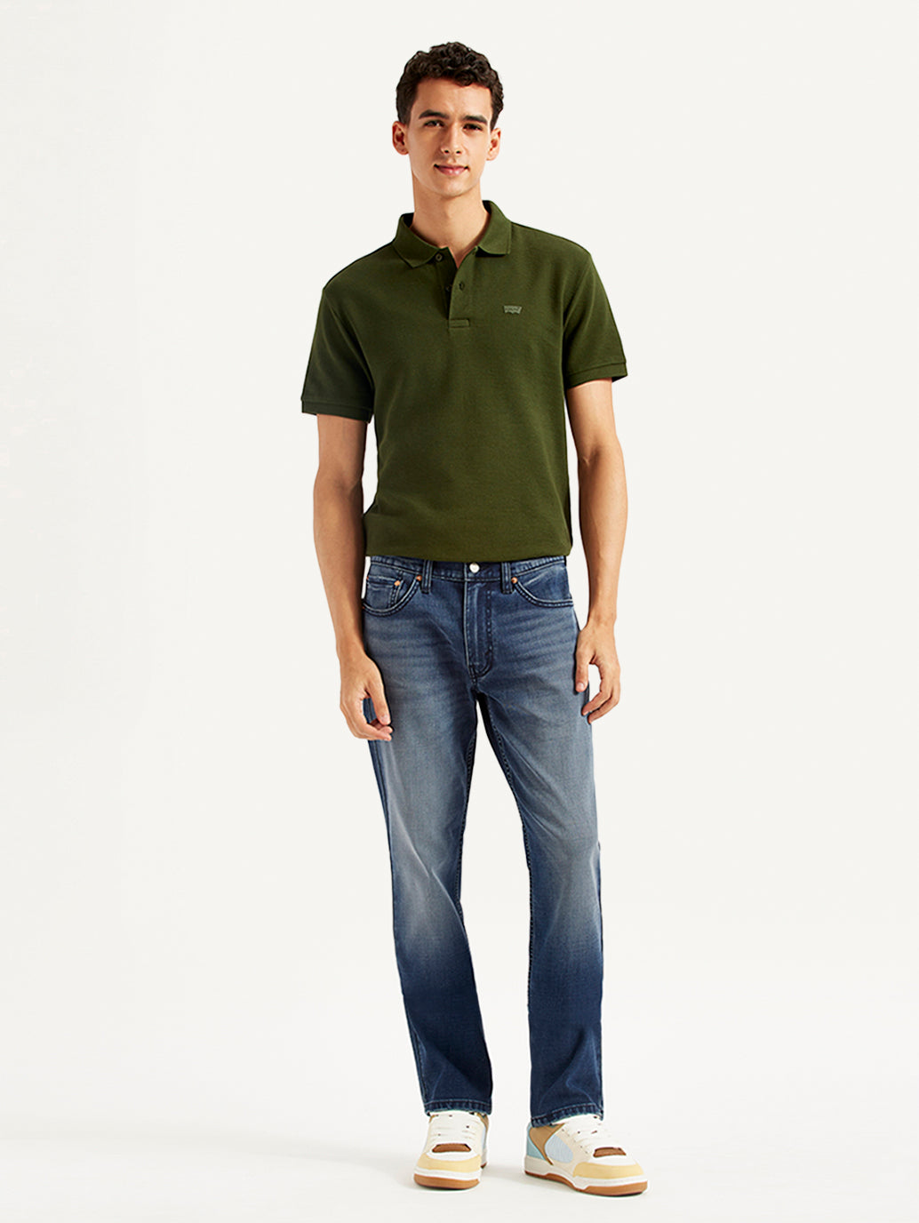 Men's 511 Dark Blue Slim Fit Mid Rise Jeans - Front View