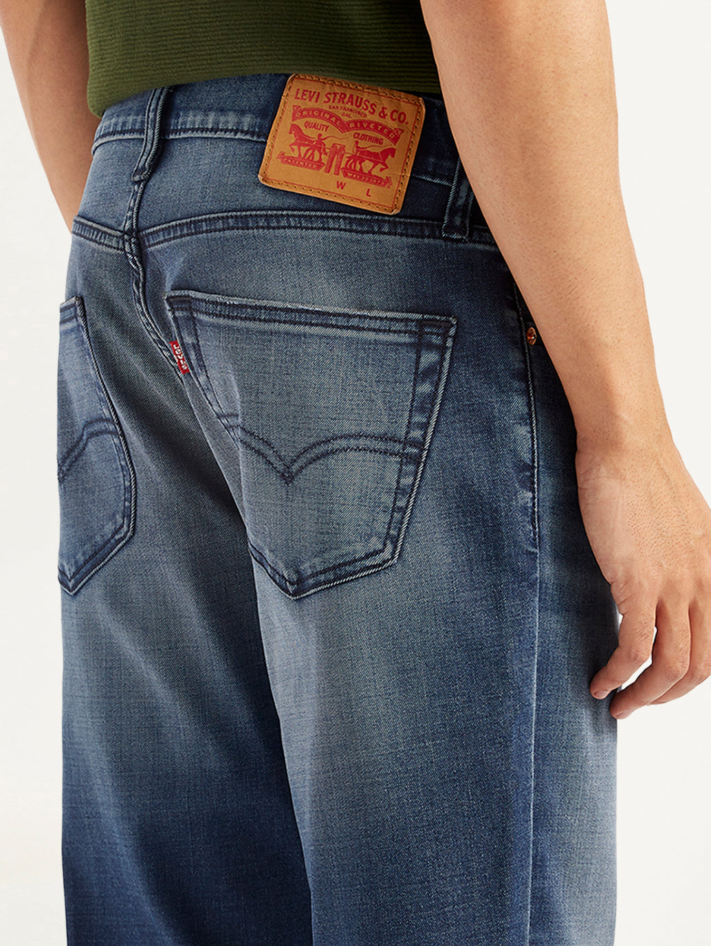 Men's 511 Dark Blue Slim Fit Mid Rise Jeans - Detail View