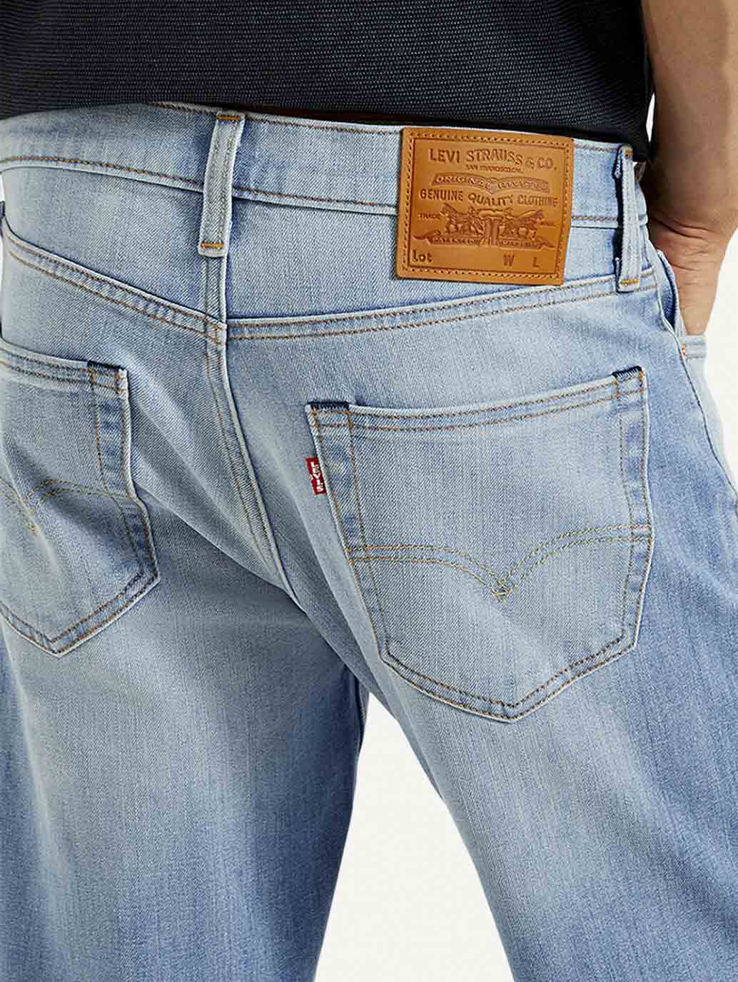 Men's 511 Light Blue Slim Fit Mid Rise Jeans - Detail View