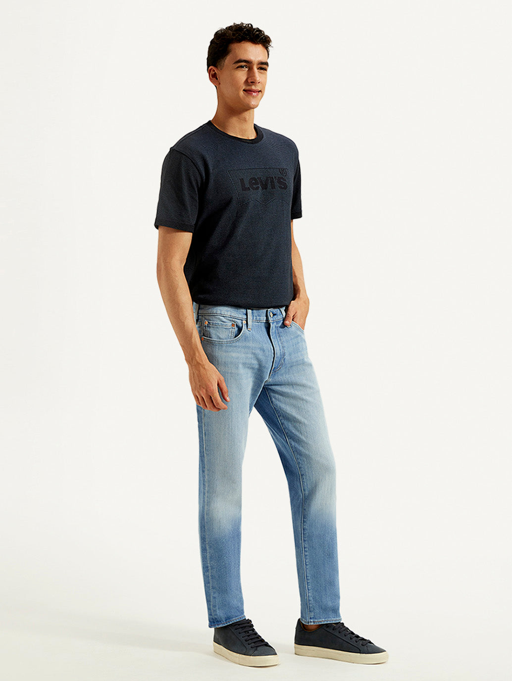 Men's 511 Light Blue Slim Fit Mid Rise Jeans - Side View