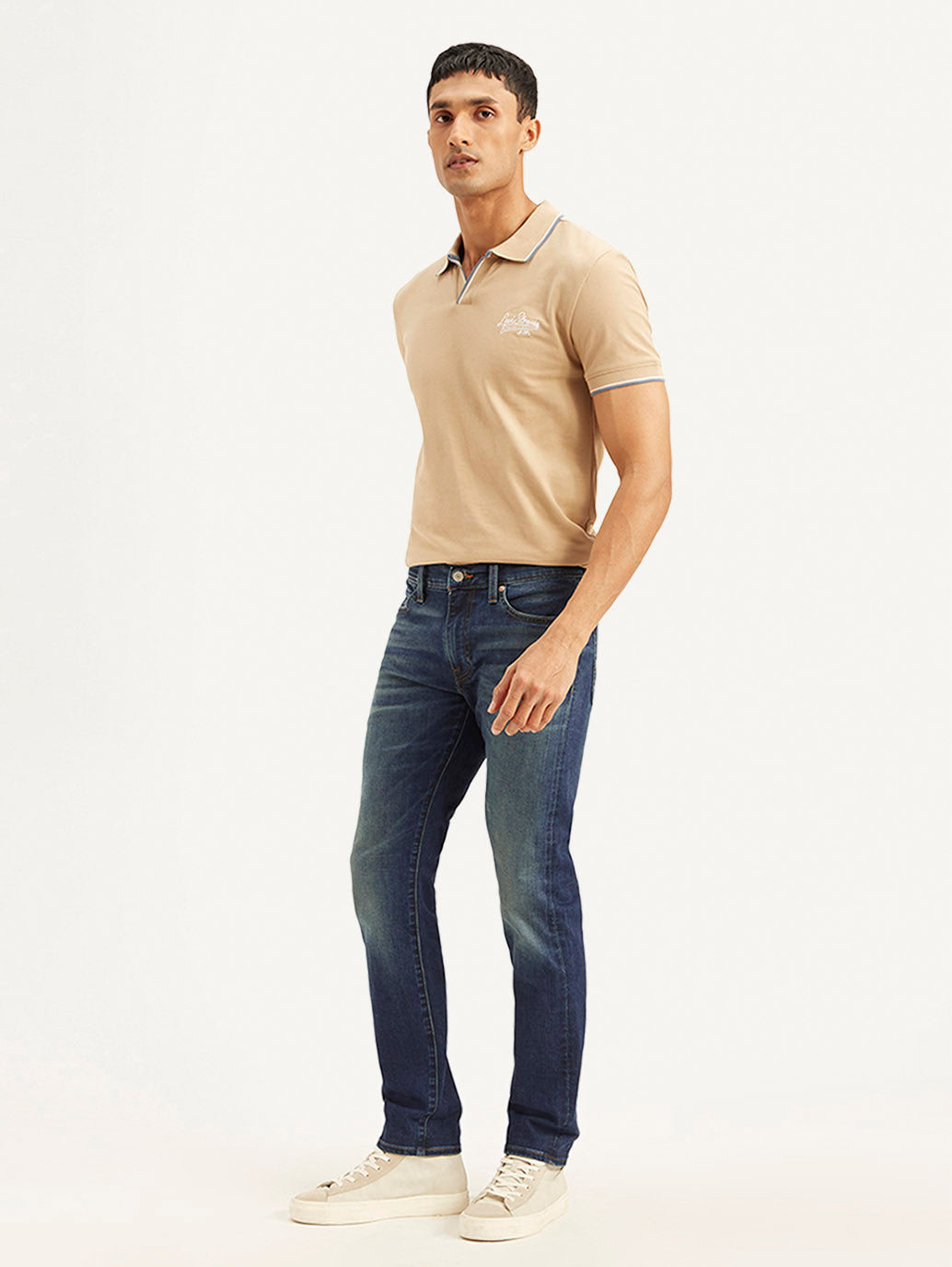 Men's 511 Navy Blue Slim Fit Mid Rise Jeans - Side View