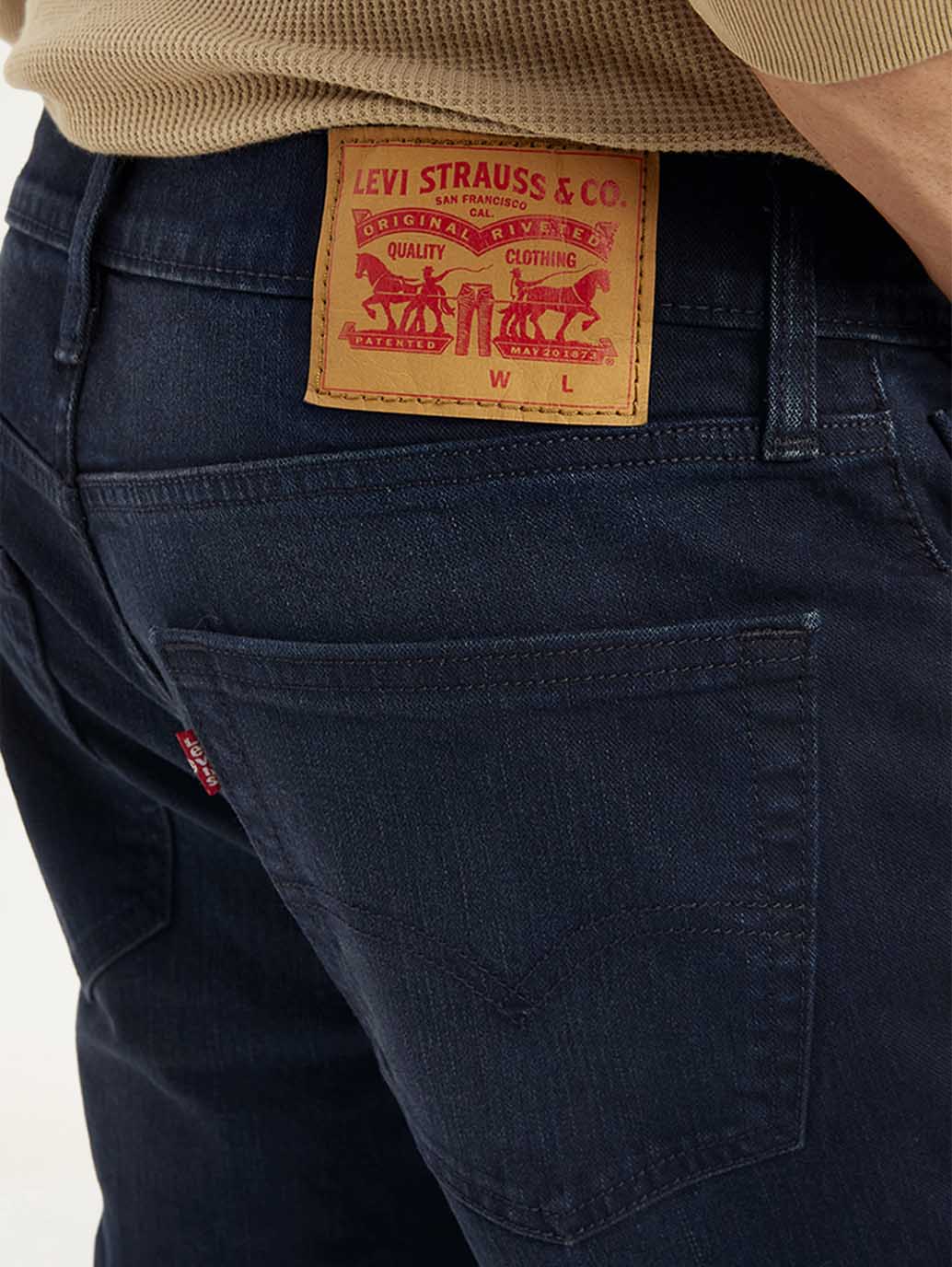 Men's 511 Navy Blue Slim Fit Mid Rise Jeans - Detail View