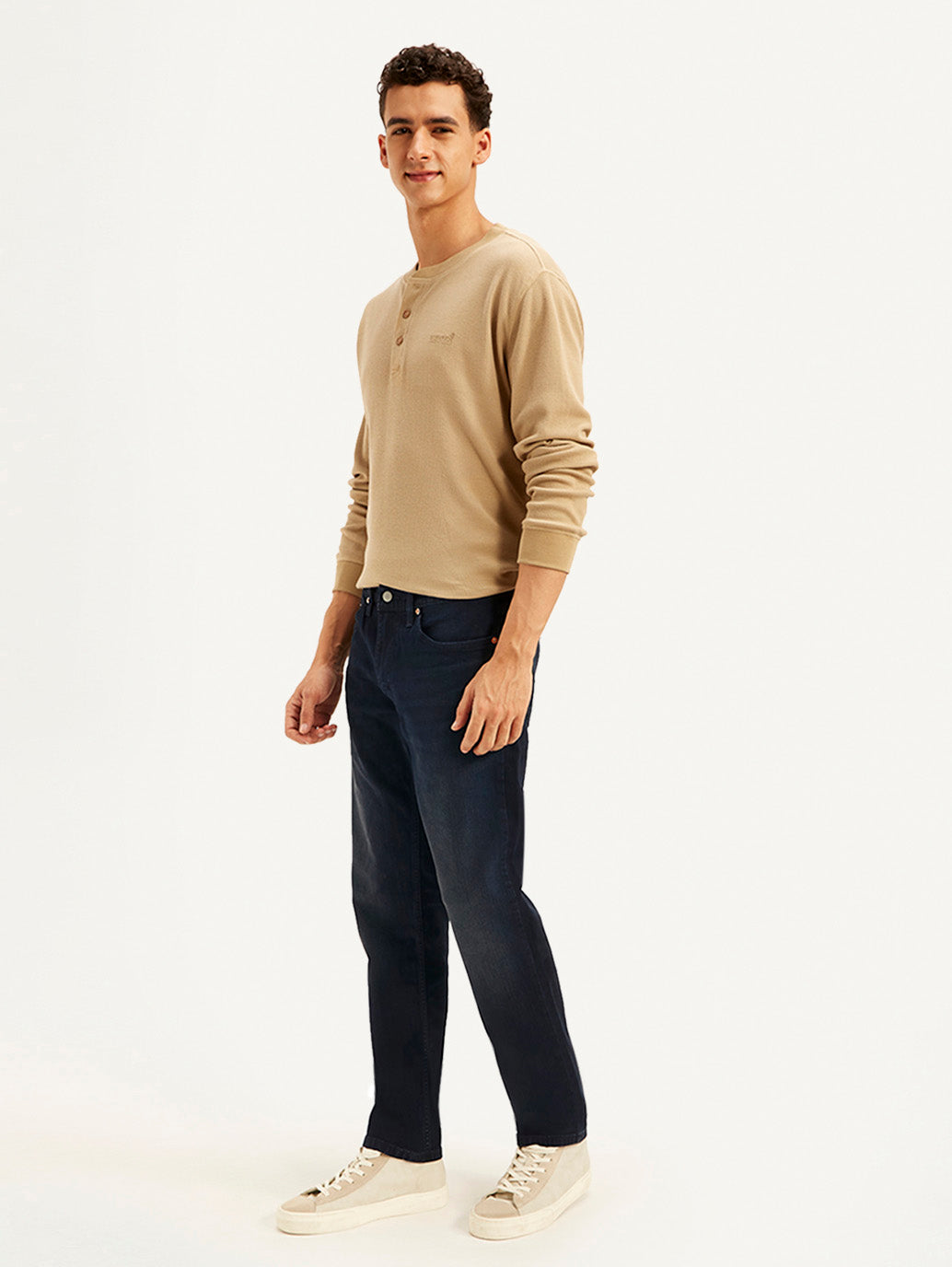 Men's 511 Navy Blue Slim Fit Mid Rise Jeans - Side View