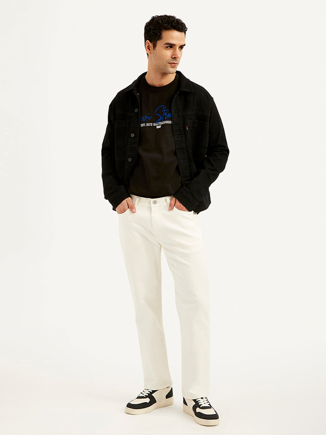 Men's 511 White Slim Fit Mid Rise Jeans - Styleshot View