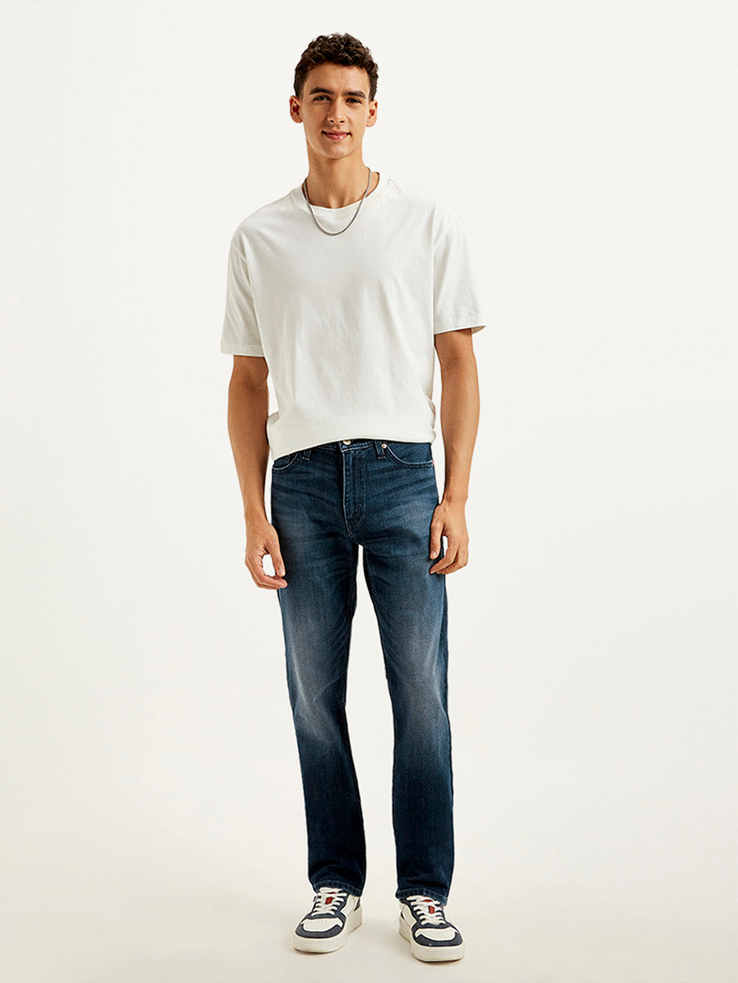Men's 511 Dark Blue Slim Fit Mid Rise Jeans - Front View
