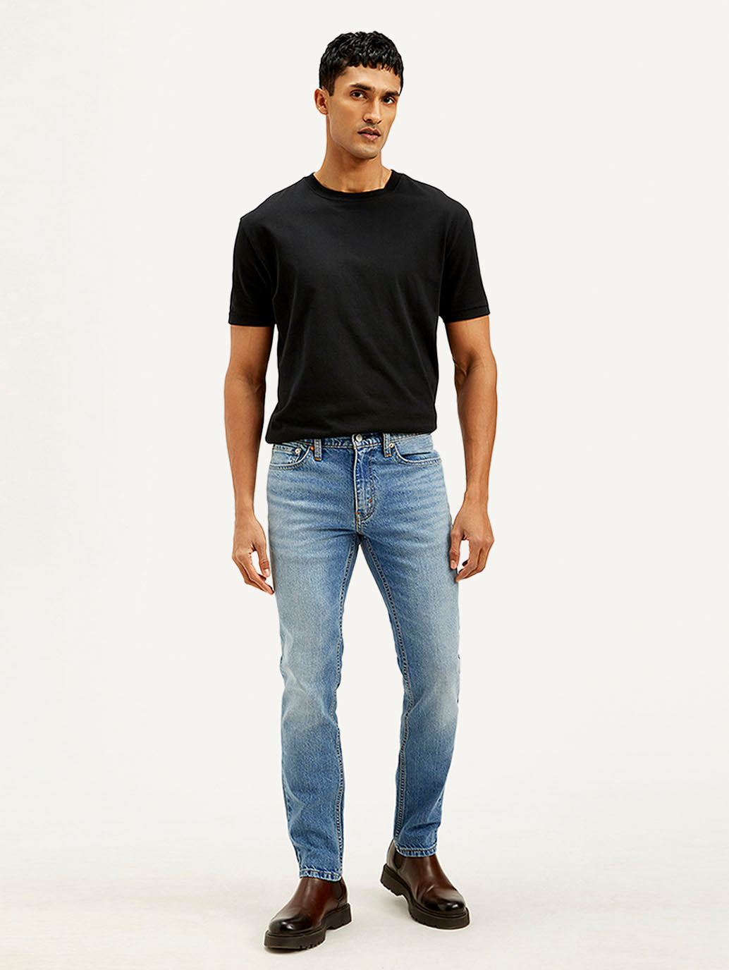 Men's 511 Light Blue Slim Fit Mid Rise Jeans - Front View