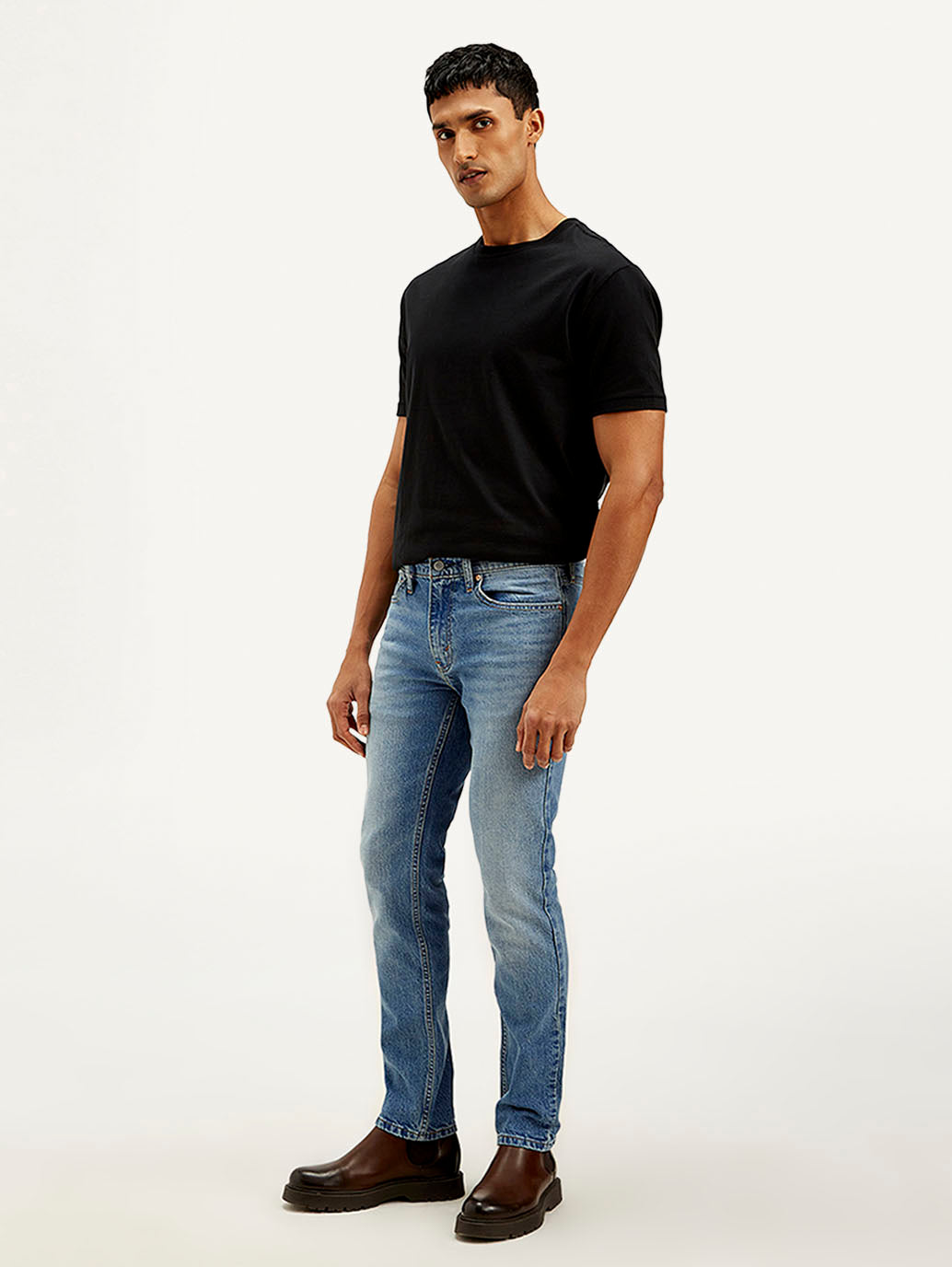 Men's 511 Light Blue Slim Fit Mid Rise Jeans - Side View