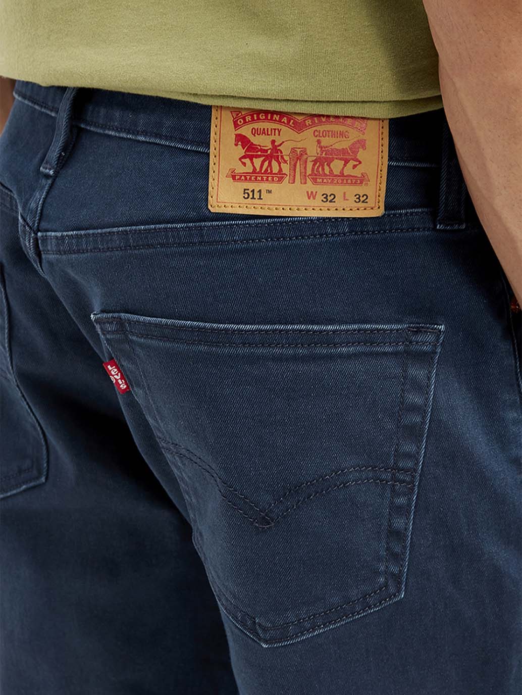 Men's 511 Dark Blue Slim Fit Mid Rise Jeans - Detail View