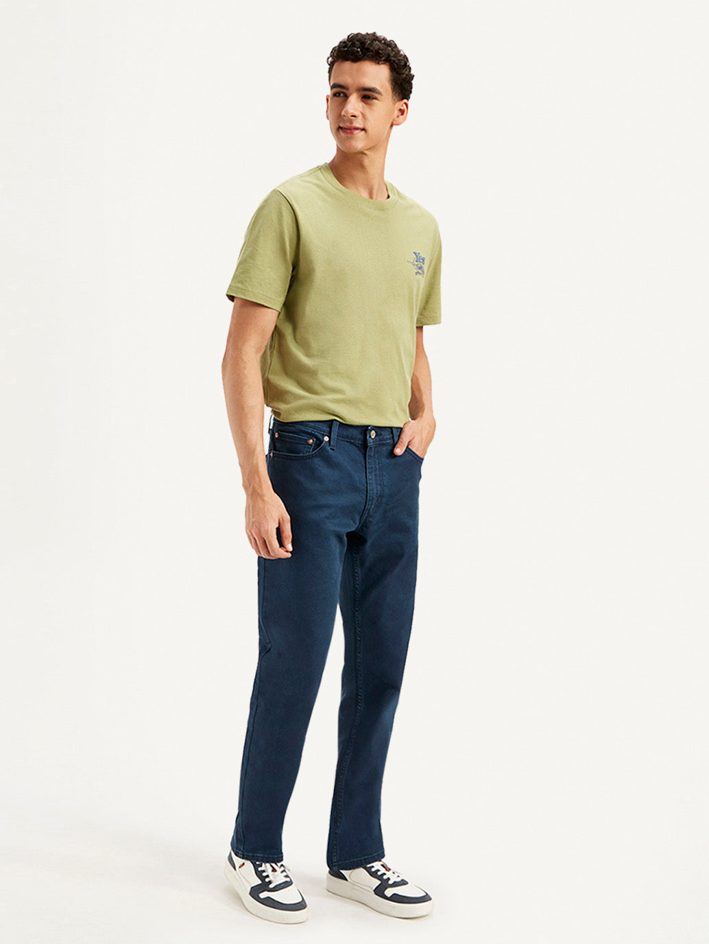 Men's 511 Dark Blue Slim Fit Mid Rise Jeans - Side View