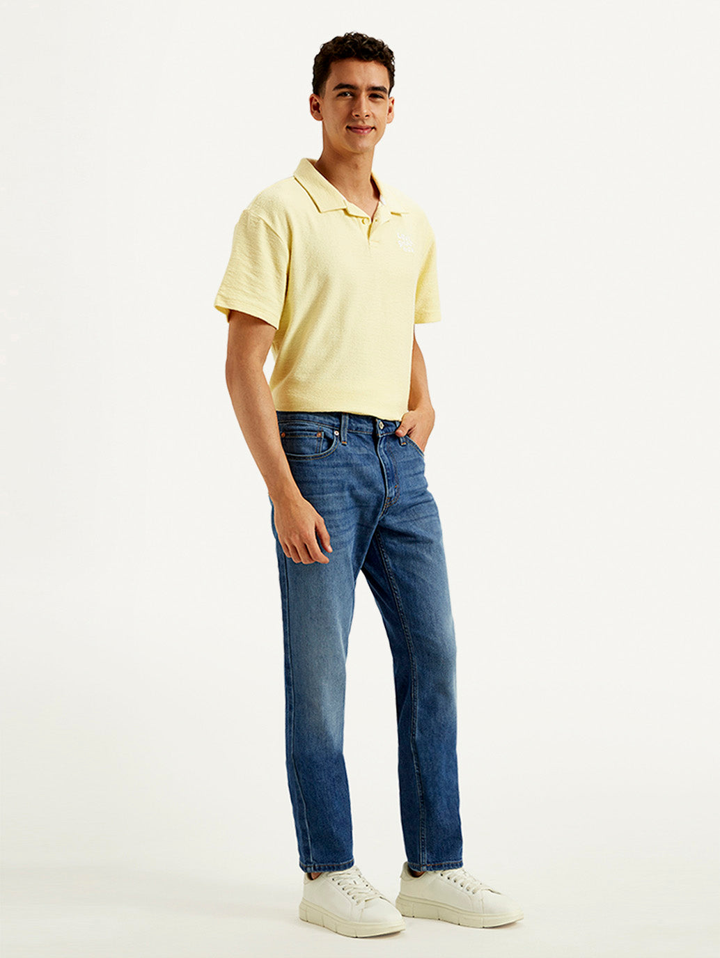 Men's 511 Blue Slim Fit Mid Rise Jeans - Side View