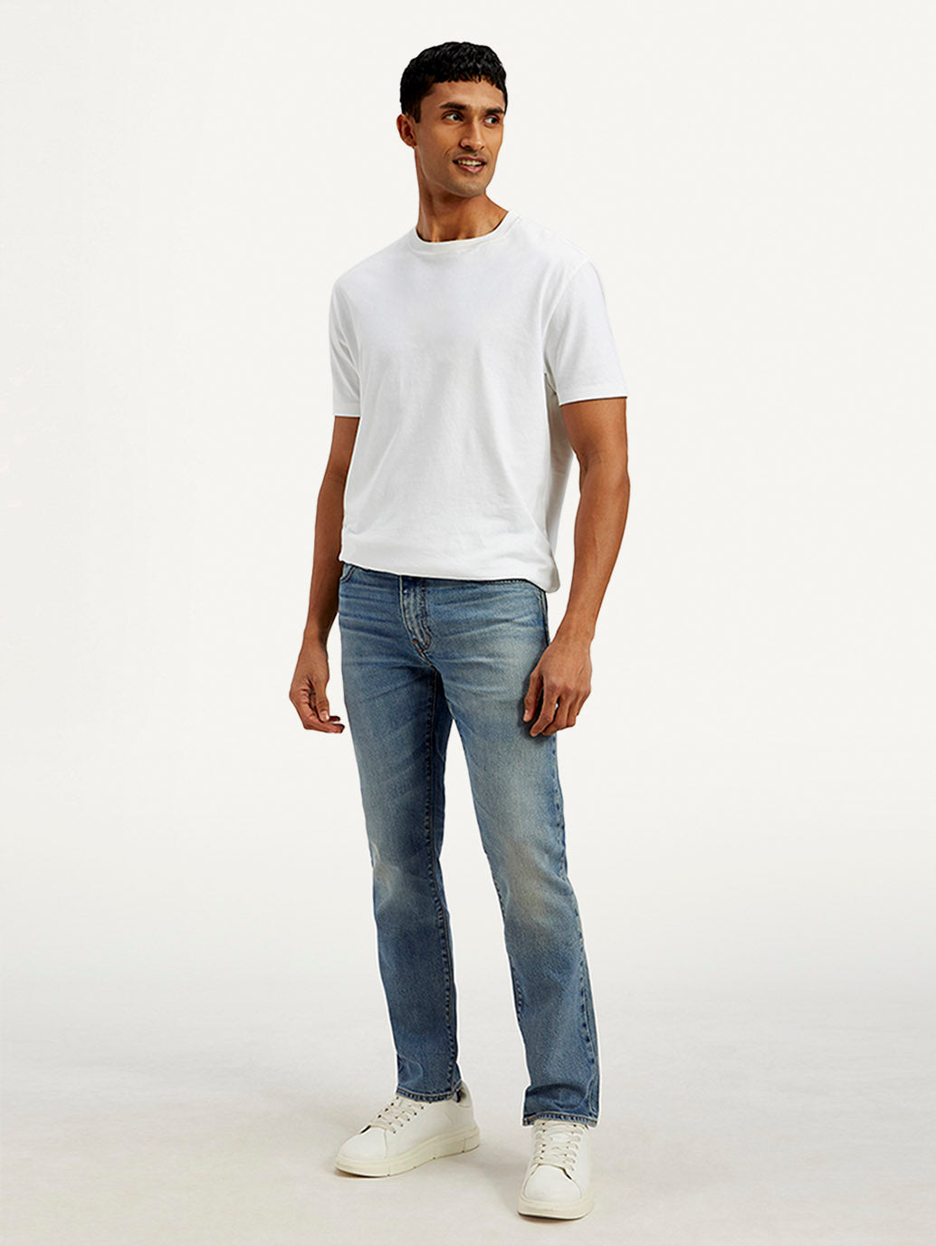 Men's 511 Blue Slim Fit Mid Rise Jeans - Side View
